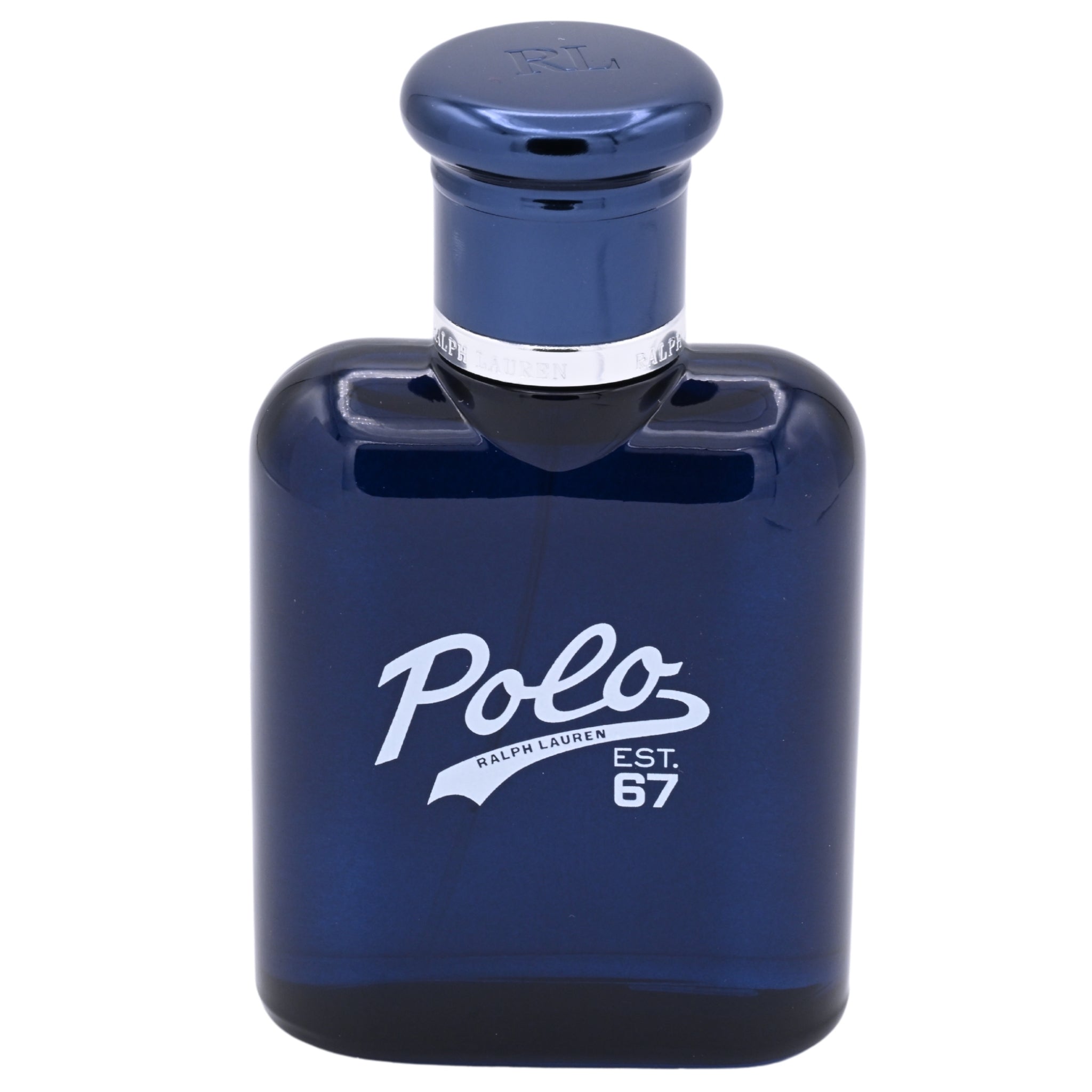 Blue Polo Ralph Lauren perfume bottle on a white background