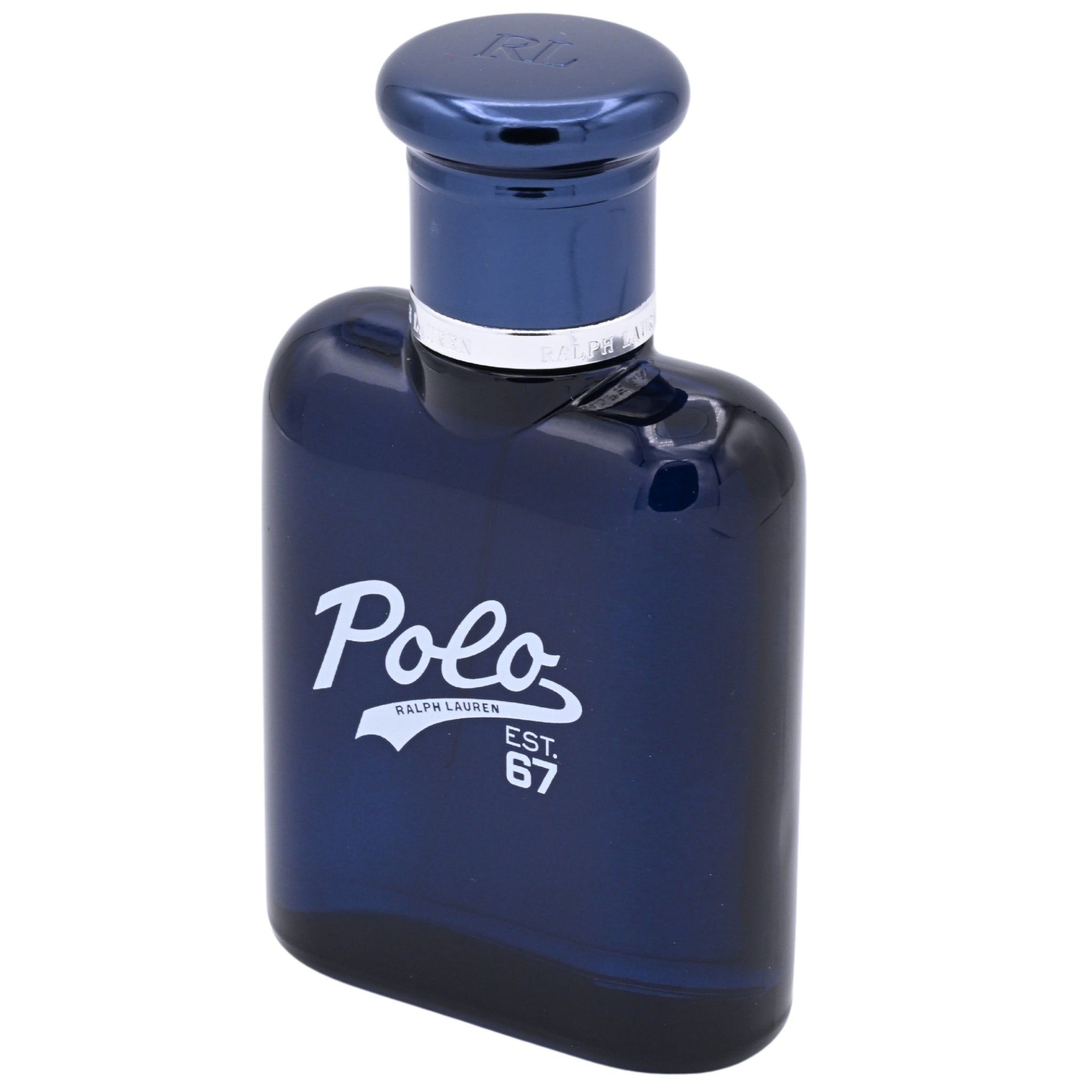 Blue Polo Ralph Lauren perfume bottle on a white background