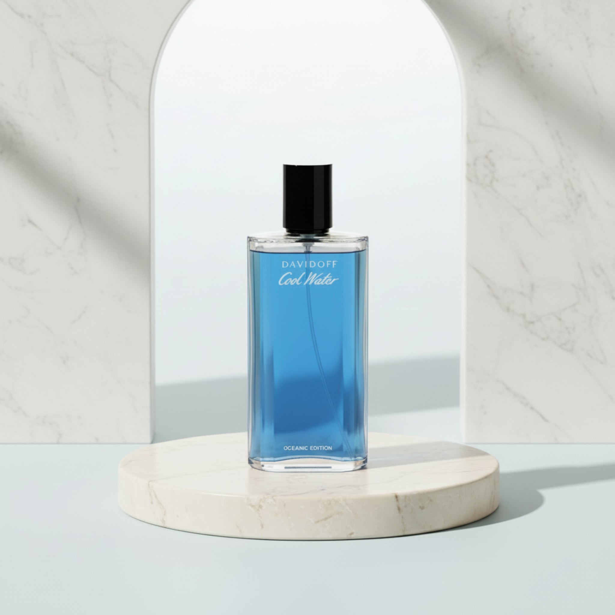 Davidoff Cool Water Oceanic Edition perfume bottle on a white background