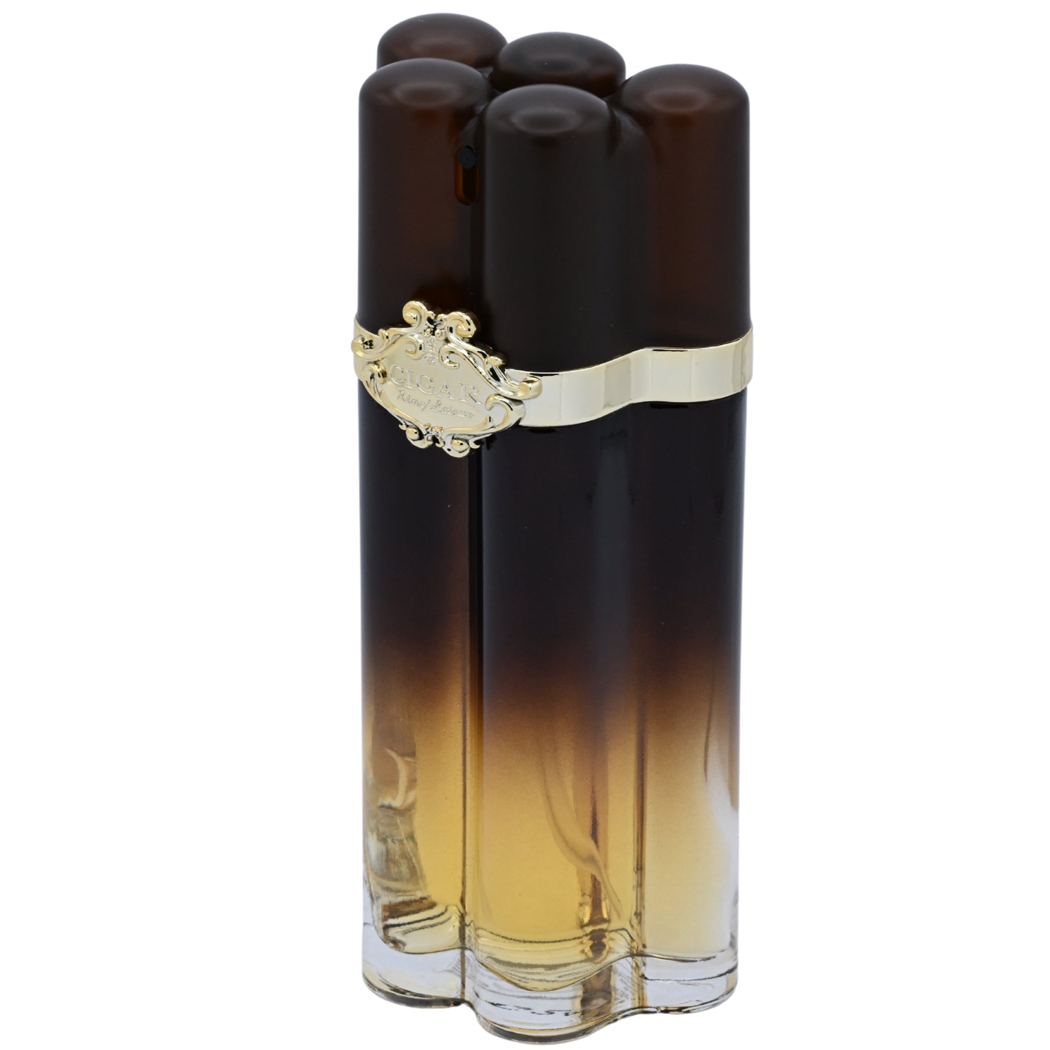 Cigar-shaped perfume bottles on a white background