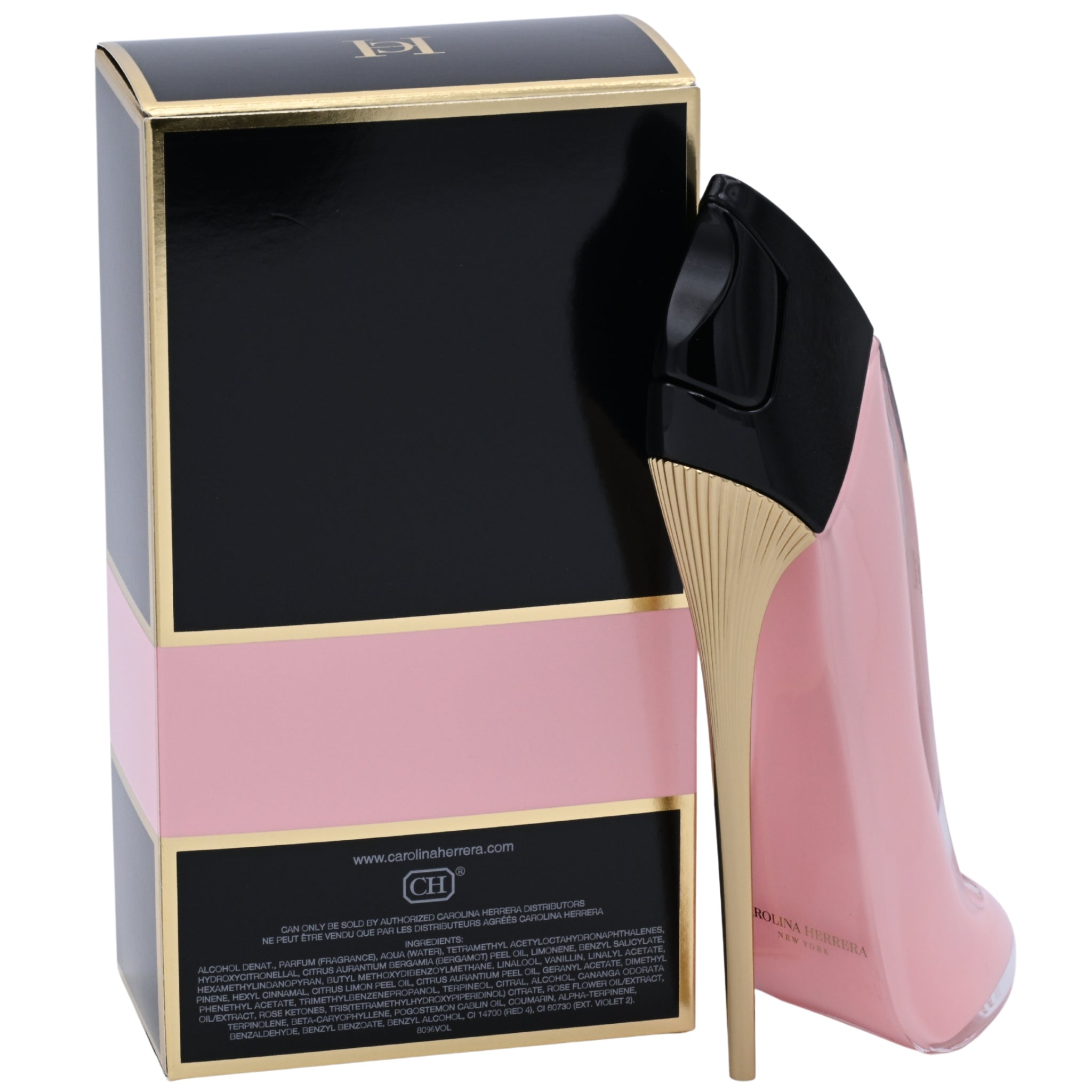 Carolina Herrera Good Girl Blush perfume bottle and packaging on a white background