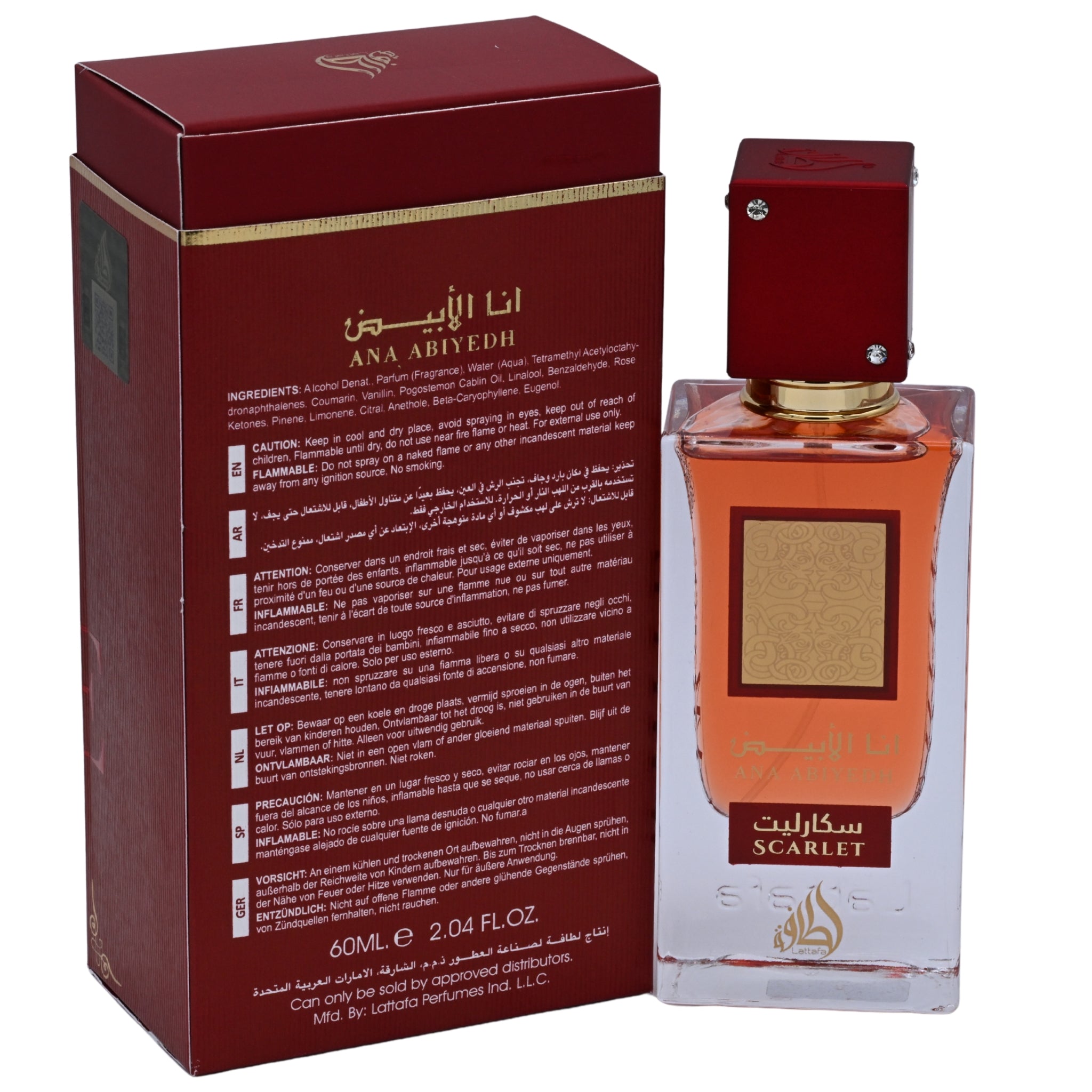 Lattafa Ana Abiyedh I Am White Scarlet EDP Spray Unisex 2.04 oz New Box