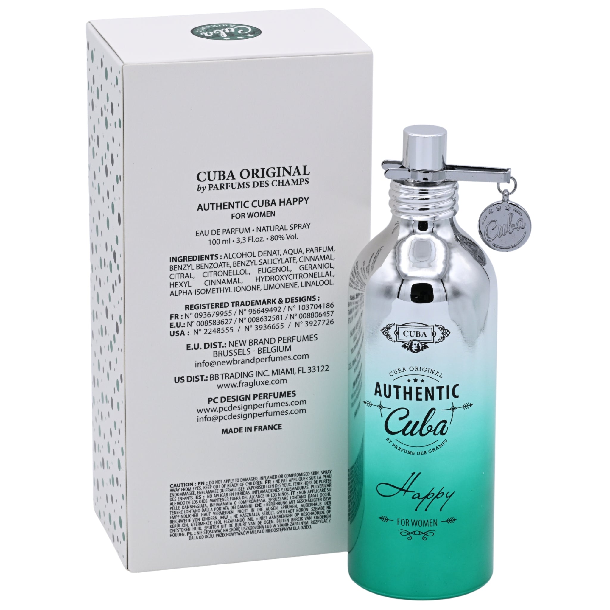 Cuba Authentic Happy Eau de Parfum Spray for Women 3.4 oz (100 ml) by Cuba