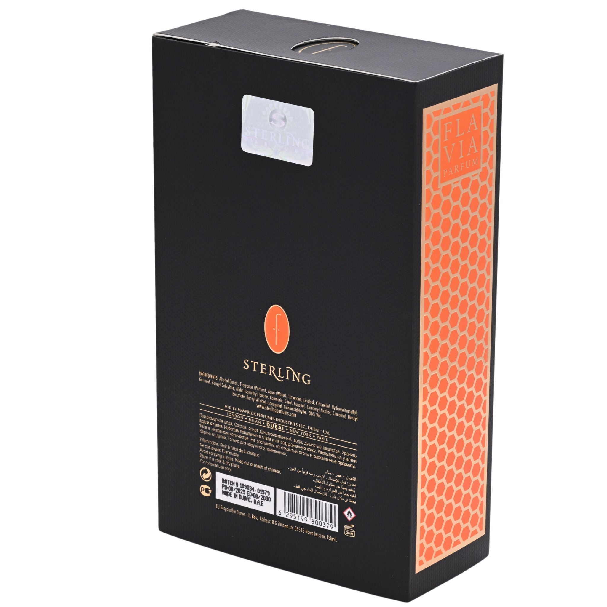 Flavia Opale Sombre Eau de Parfum Spray for Men 3.4 oz (100 ml) by Sterling Perfumes