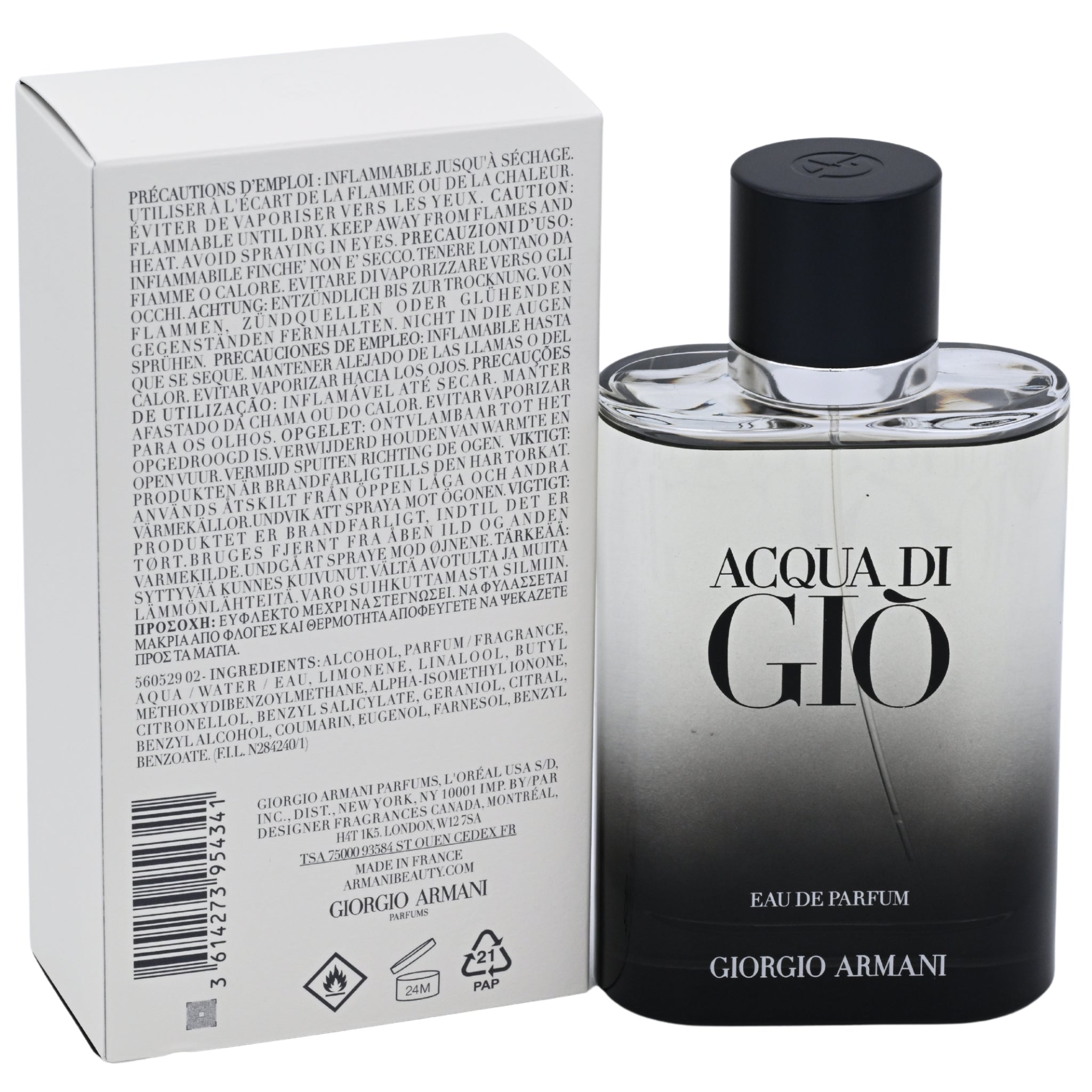 Giorgio Armani Acqua di Giò Pour Homme Eau de Parfum Spray for Men, 3.3/3.4 oz (100 ml)