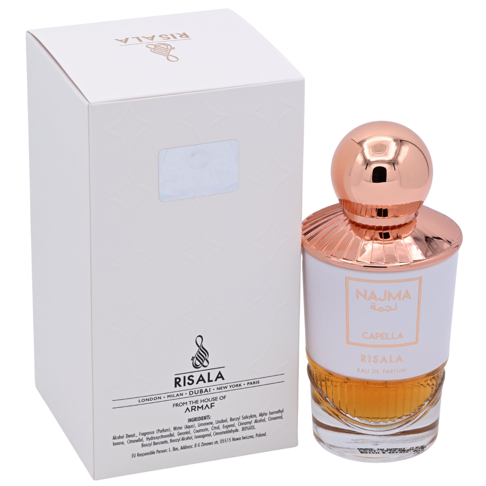 Risala Najma Capella Eau de Parfum Spray Unisex 3.4 oz (100 ml) New Retail Box