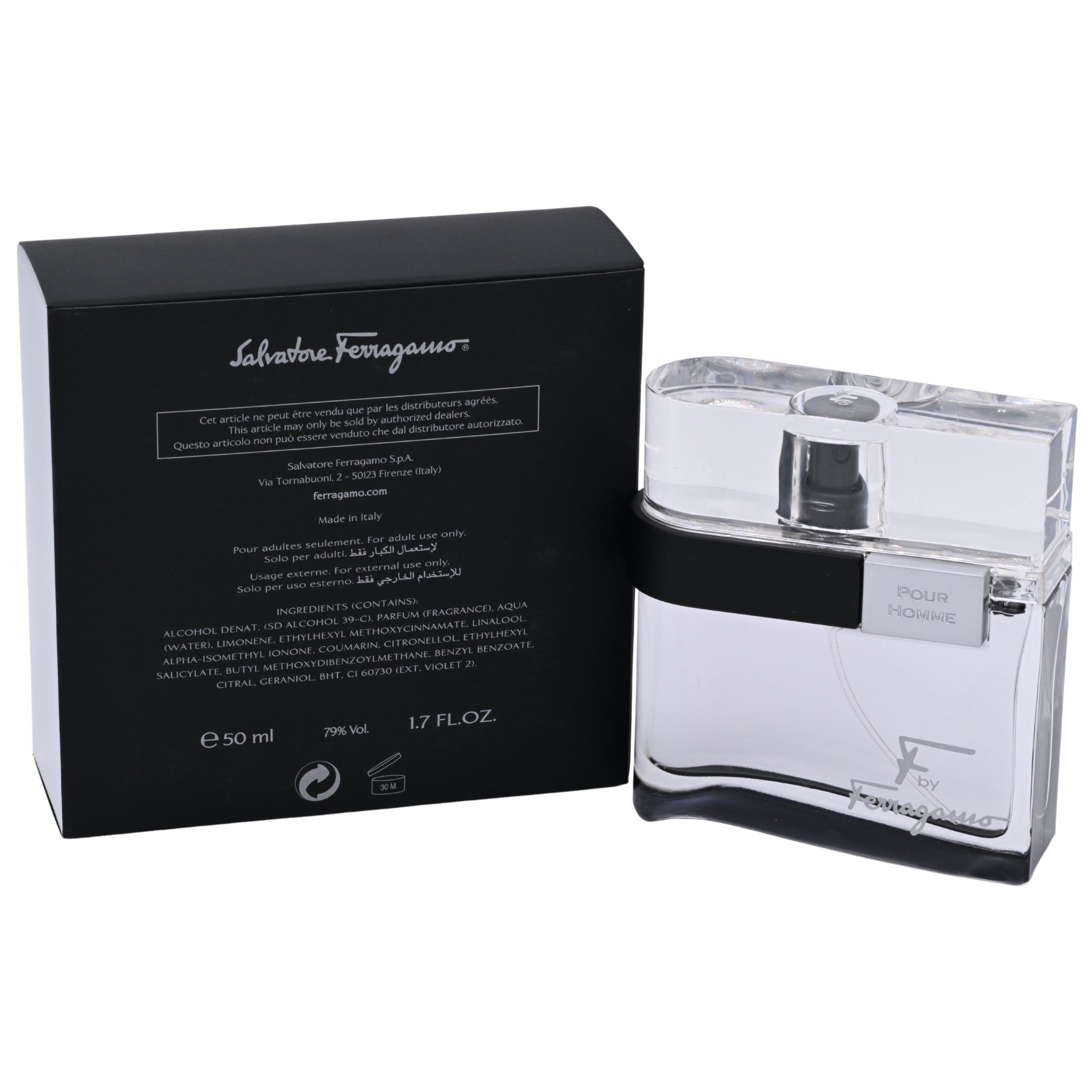 Salvatore Ferragamo F Black EDT Spray Men 1.7 oz New Box