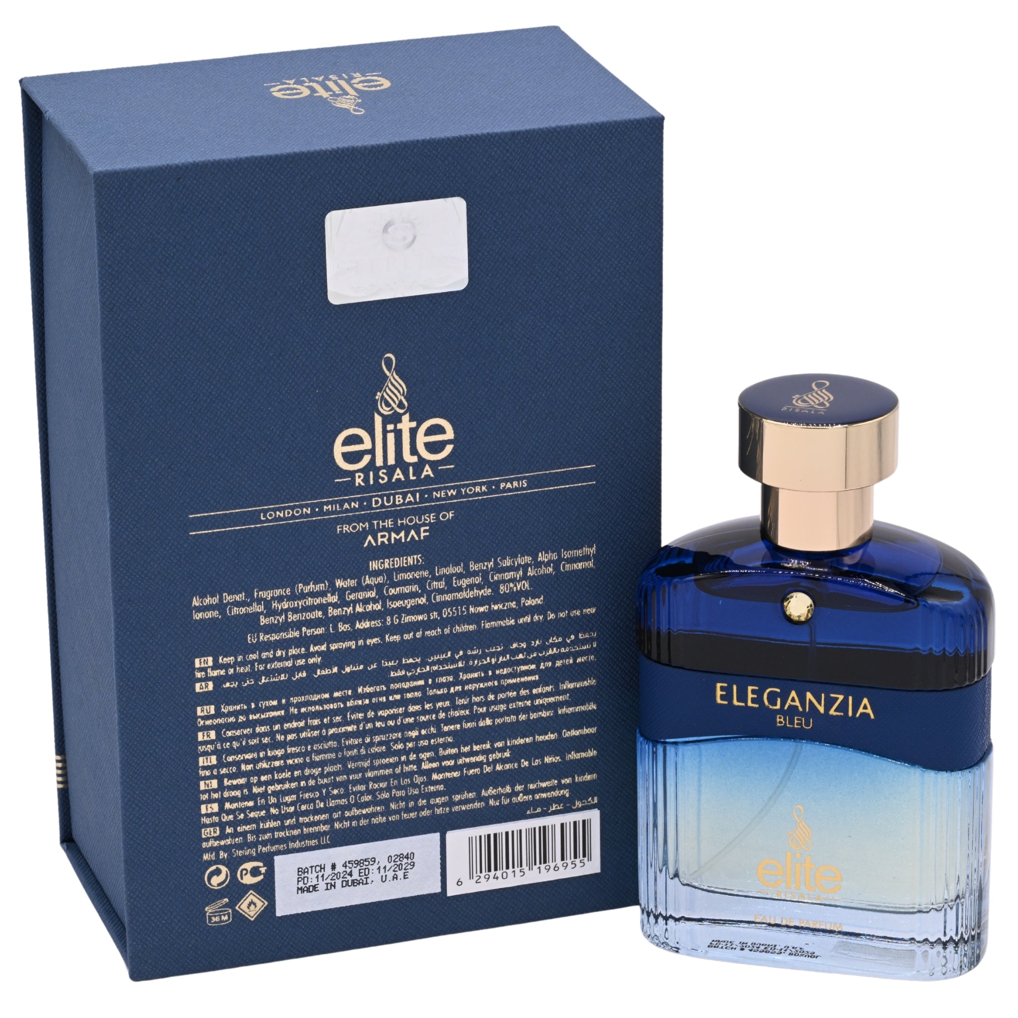 Risala Elite Eleganzia Bleu EDP Spray Unisex 3.4 oz 100ml New Box