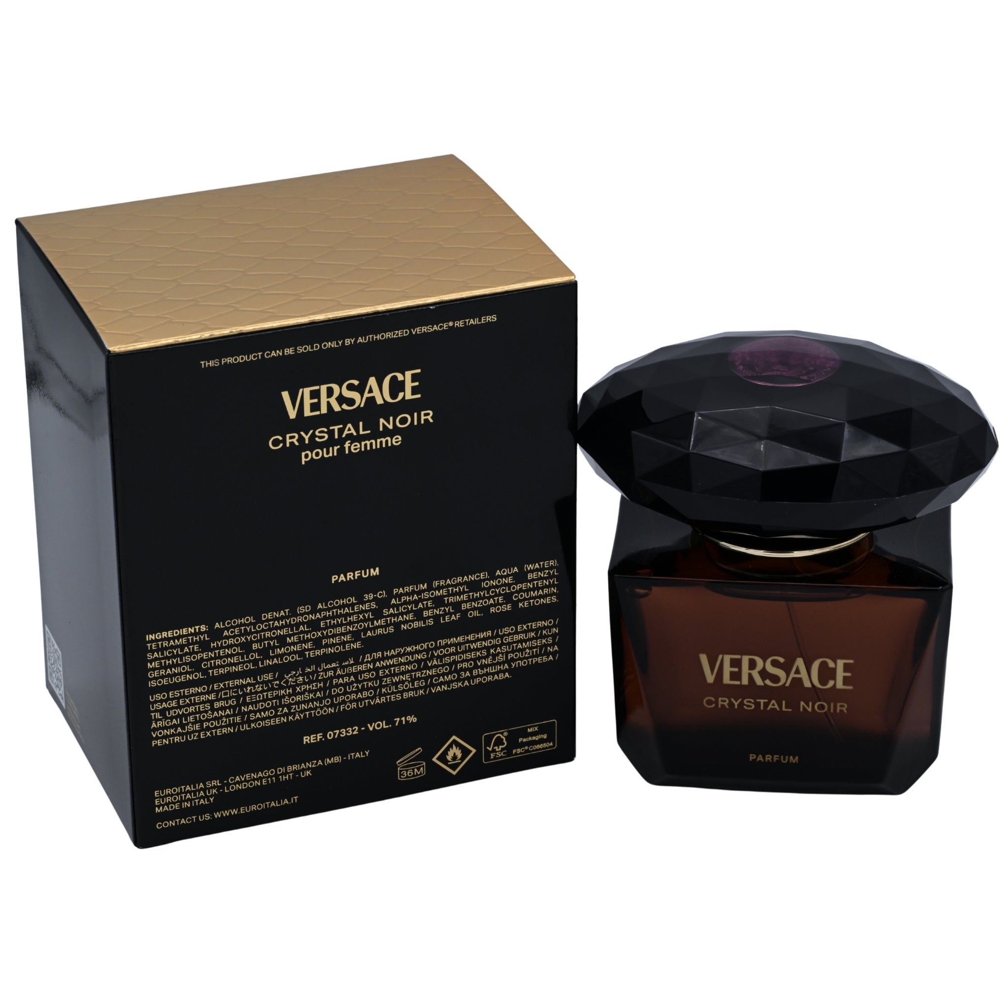 Versace Crystal Noir Parfum Spray for Women 3.0 fl oz (90 ml) by Versace
