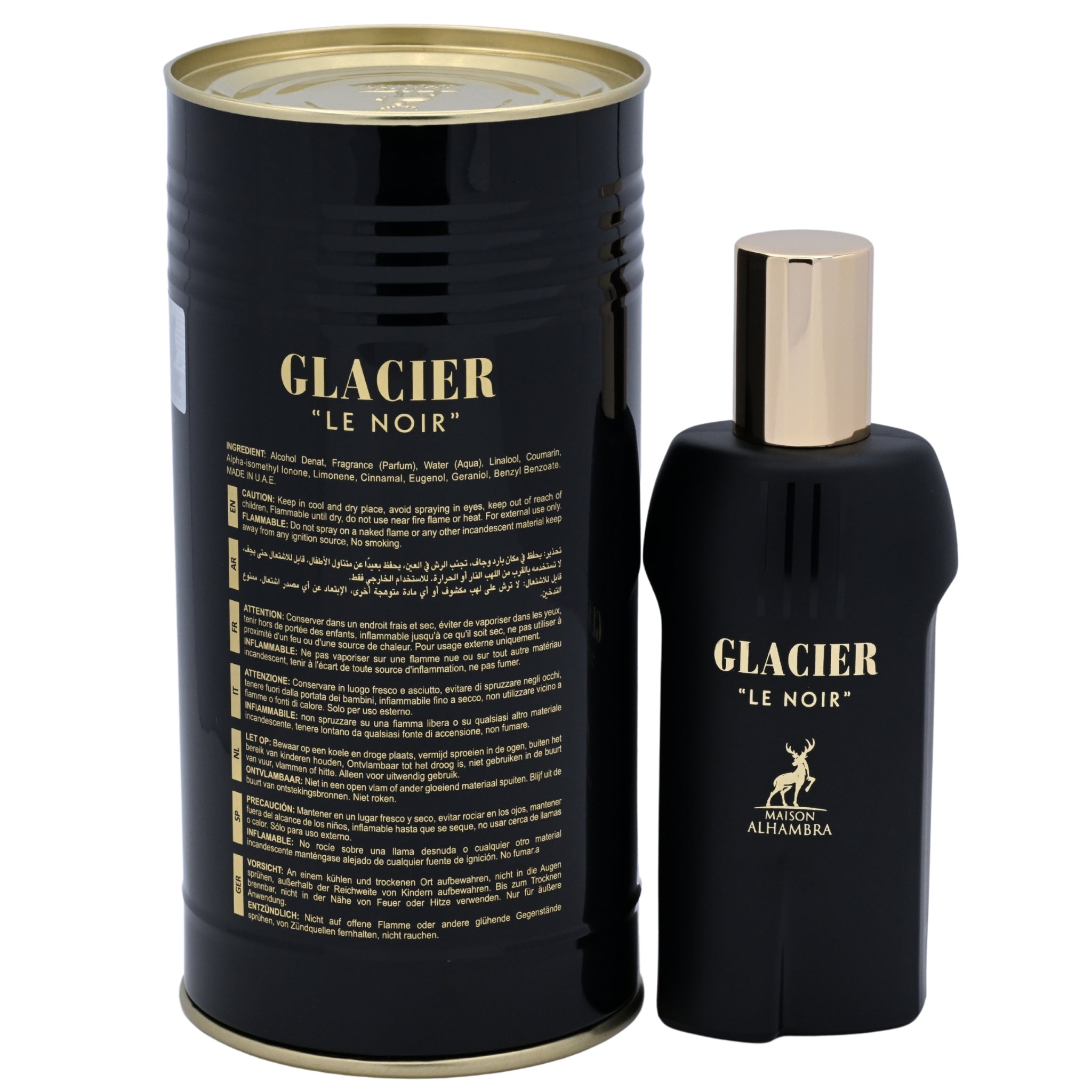Maison Alhambra Glacier Le Noir EDP Spray Men 3.4 oz 100ml New Box