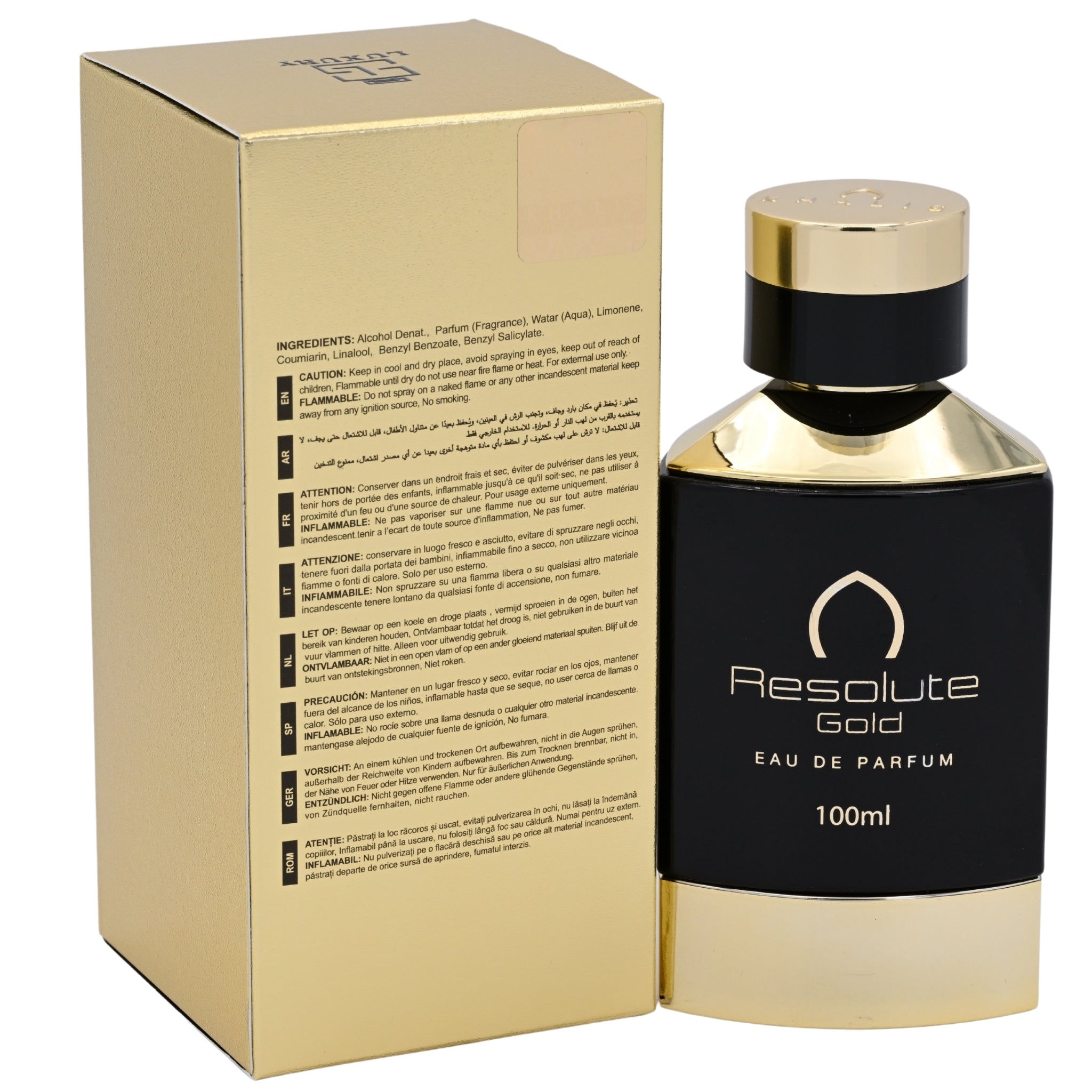 Khalis Resolute Gold Elixir Luxury Collection EDP Spray Men 3.4 oz 100ml