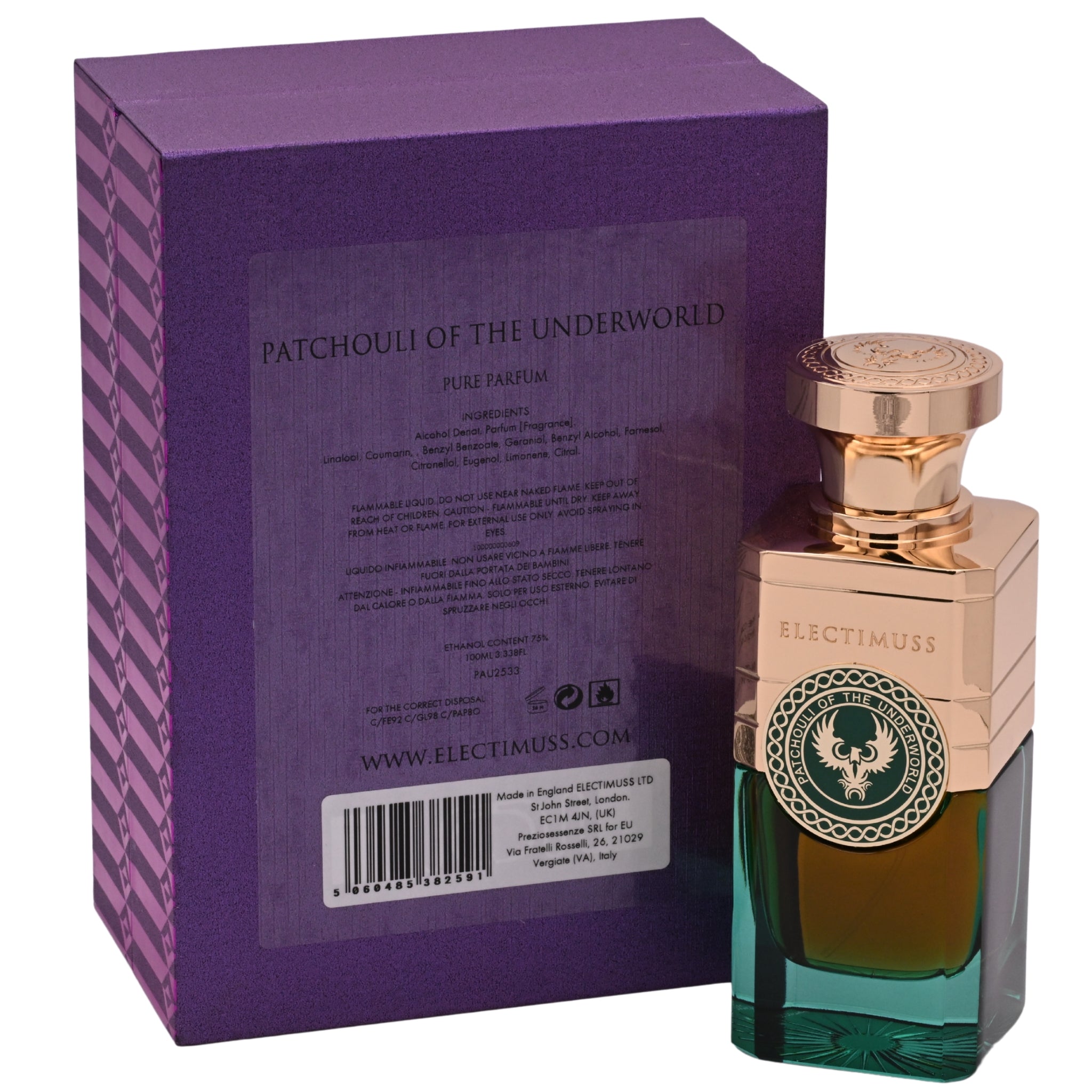 Electimuss London Patchouli of the Underworld Parfum (Extrait de Parfum) Unisex Spray 3.4 oz / 100 ml NIB