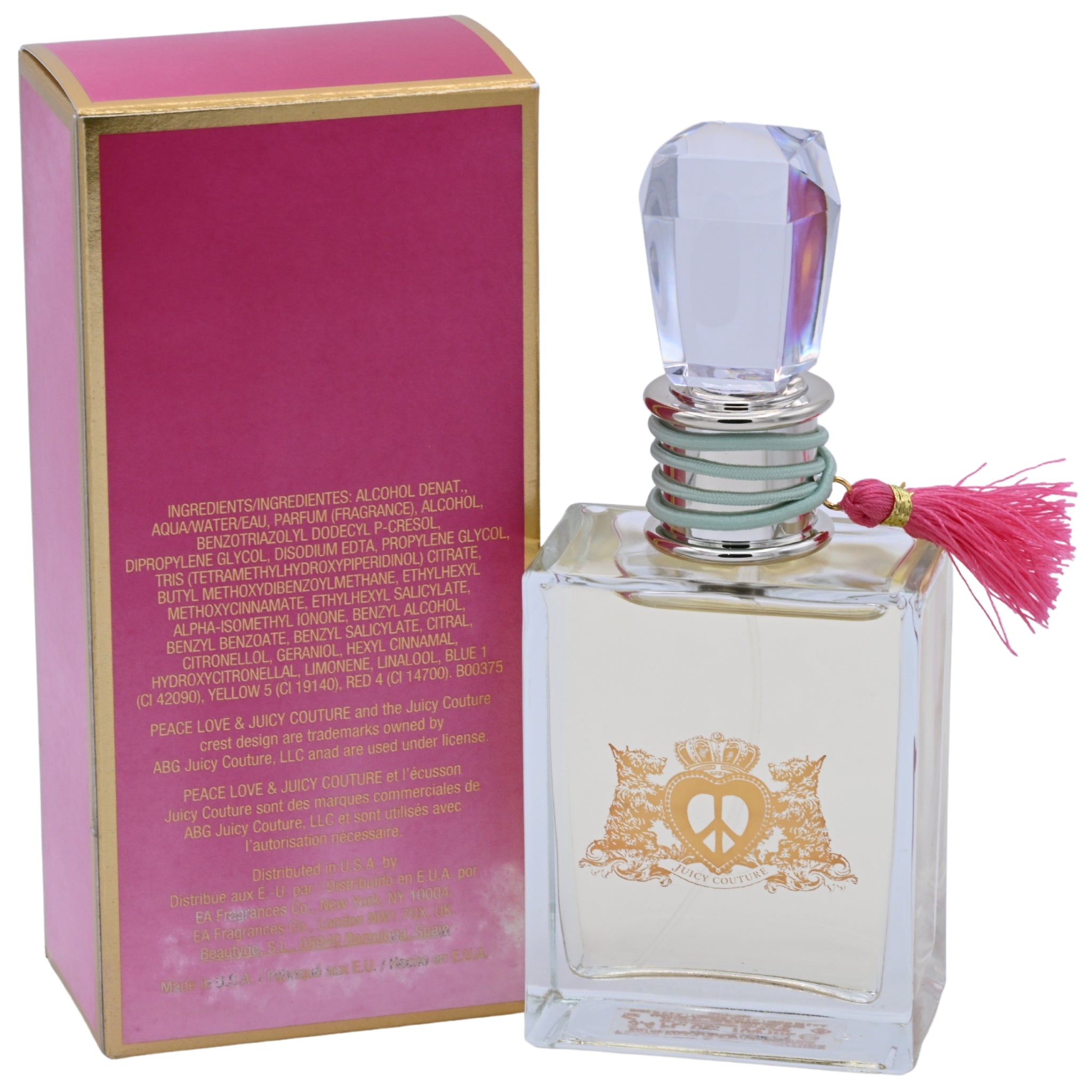 Peace Love & JUICY COUTURE Perfume Women 3.4 oz edp 3.3 NEW IN BOX