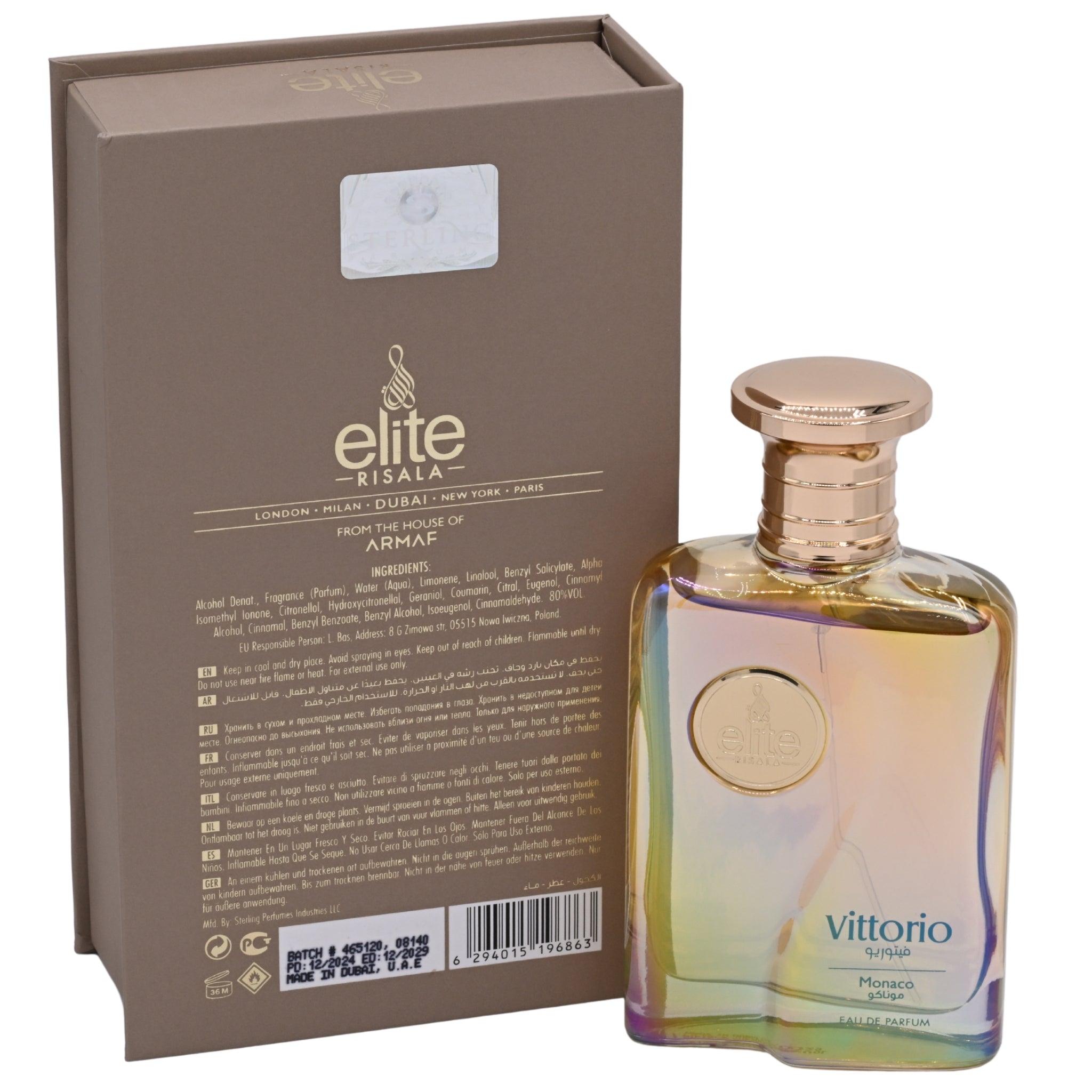 Risala Elite Vittorio Monaco Eau de Parfum Spray Unisex 3.4 oz New Retail Box
