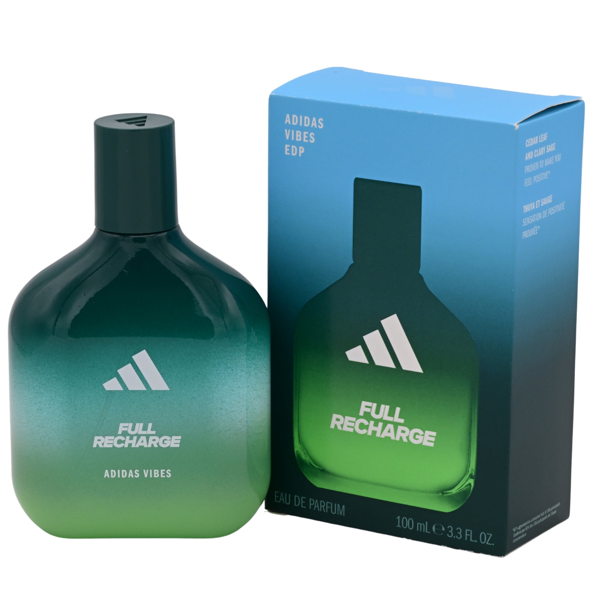 Adidas Vibes Full Recharge Eau de Parfum Spray for Men 3.3 fl oz (100 ml) by Coty