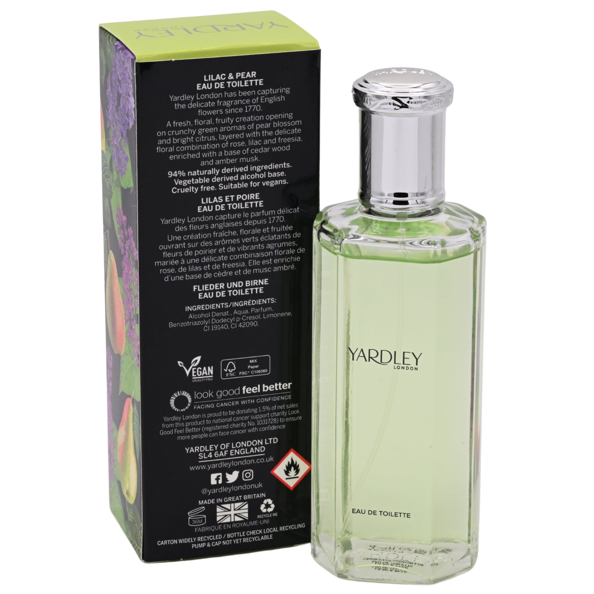 Yardley London Lilac & Pear Eau de Toilette Spray for Women 4.2 oz (125 ml) New Retail Box