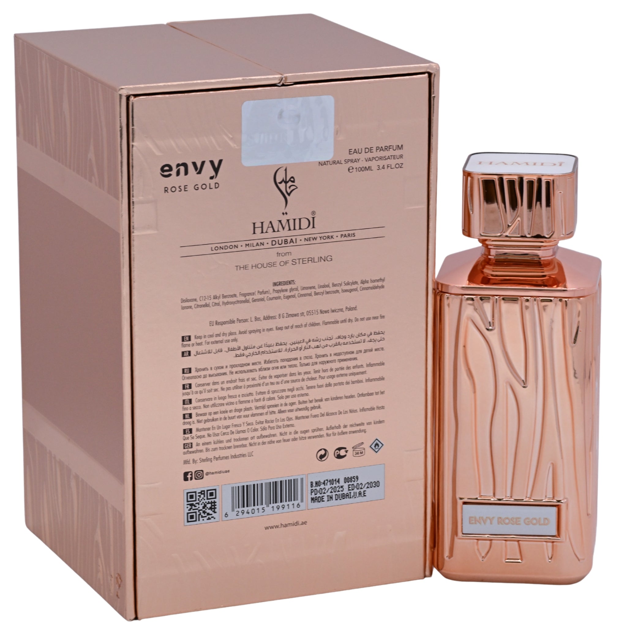 Hamidi Envy Rose Gold EDP Spray Unisex 3.4 oz 100ml New Box