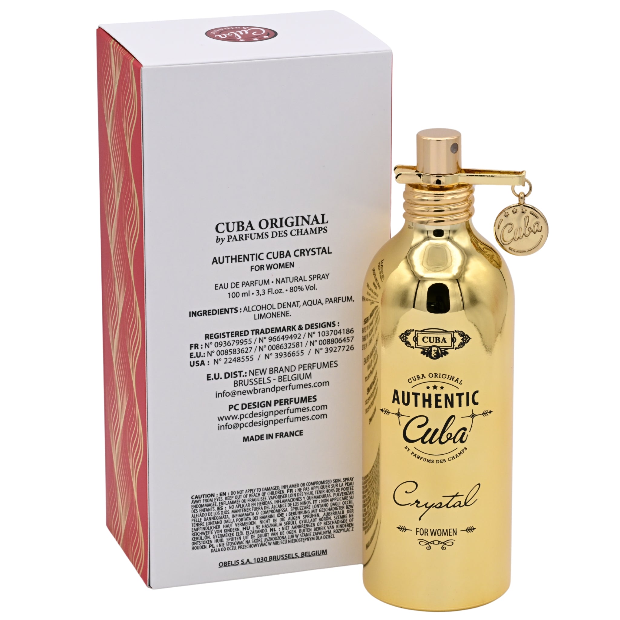 Cuba Authentic Crystal Eau de Parfum Spray for Women 3.3 oz (100 ml) by Cuba