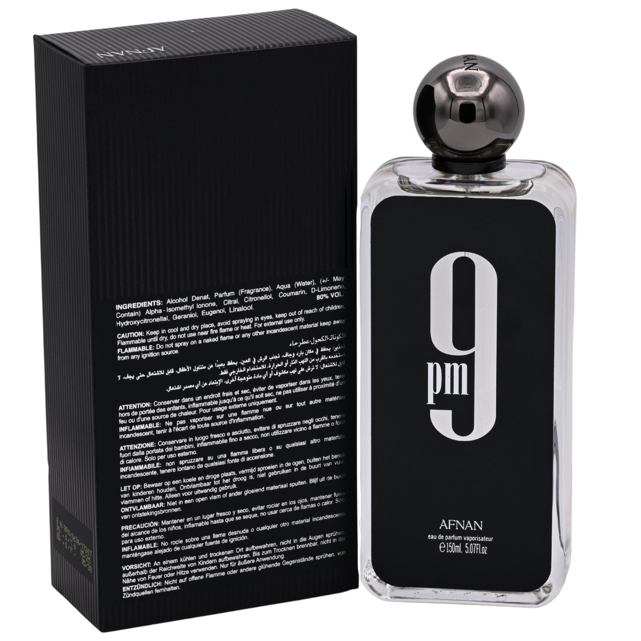 AFNAN 9 PM Eau de Parfum Spray for Men 5.07 oz (150 mL) - New Retail Box