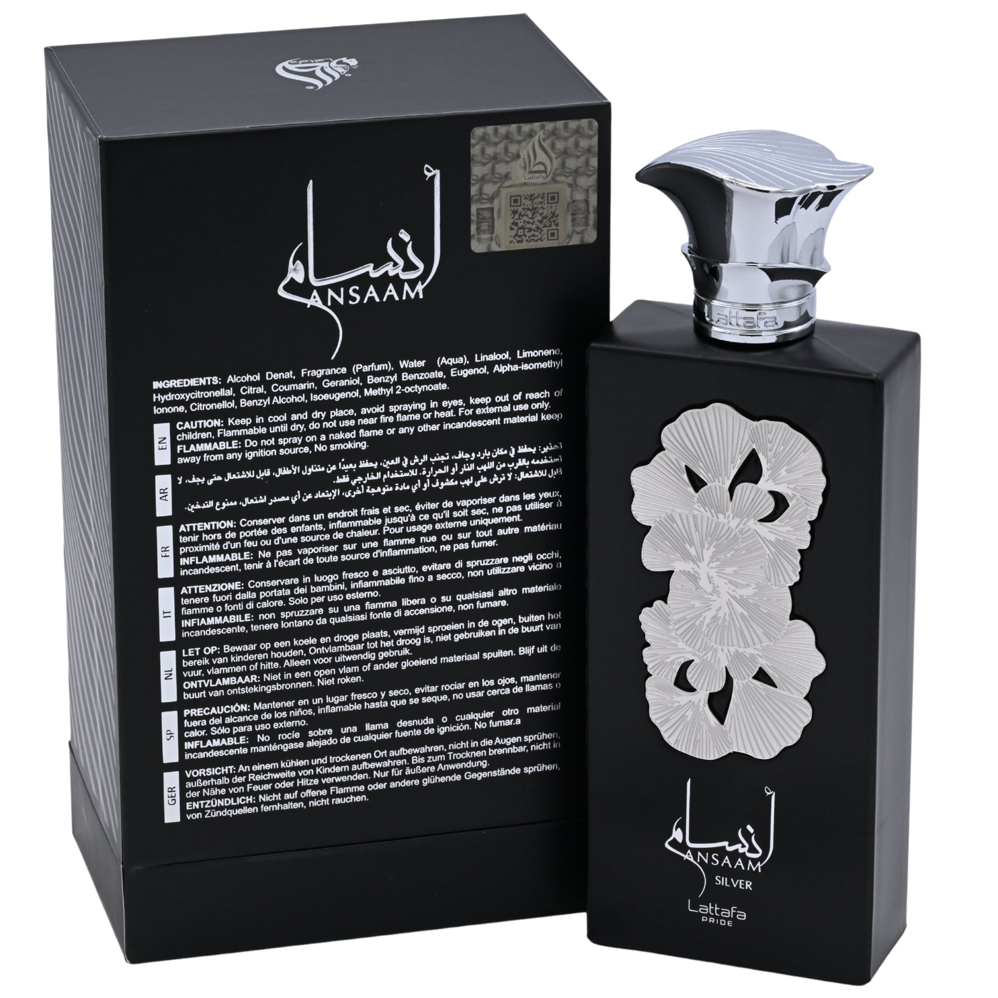 Lattafa Pride Ansaam Silver Eau de Parfum (EDP) Spray for Men 3.4 oz / 100 ml, New Retail Box