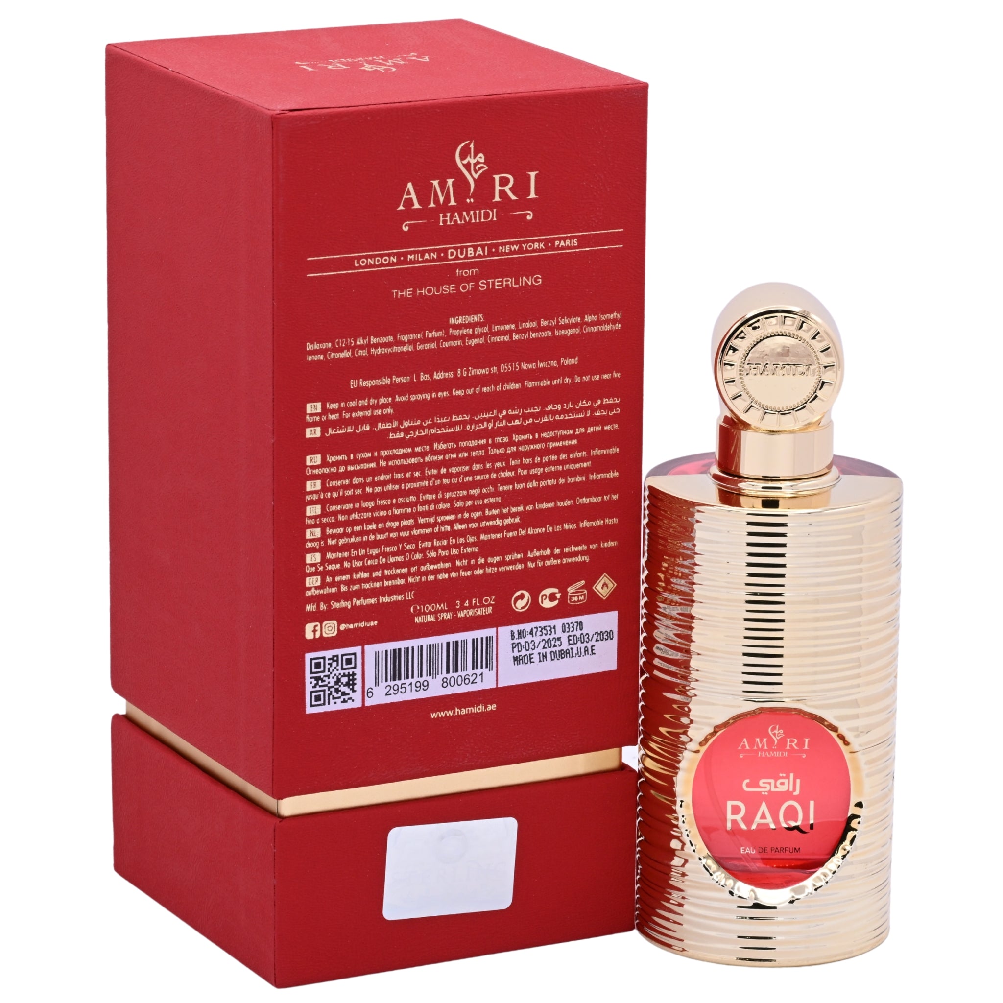 Hamidi Raqi Eau de Parfum (EDP) Spray Unisex 3.4 oz / 100 ml New in Retail Box