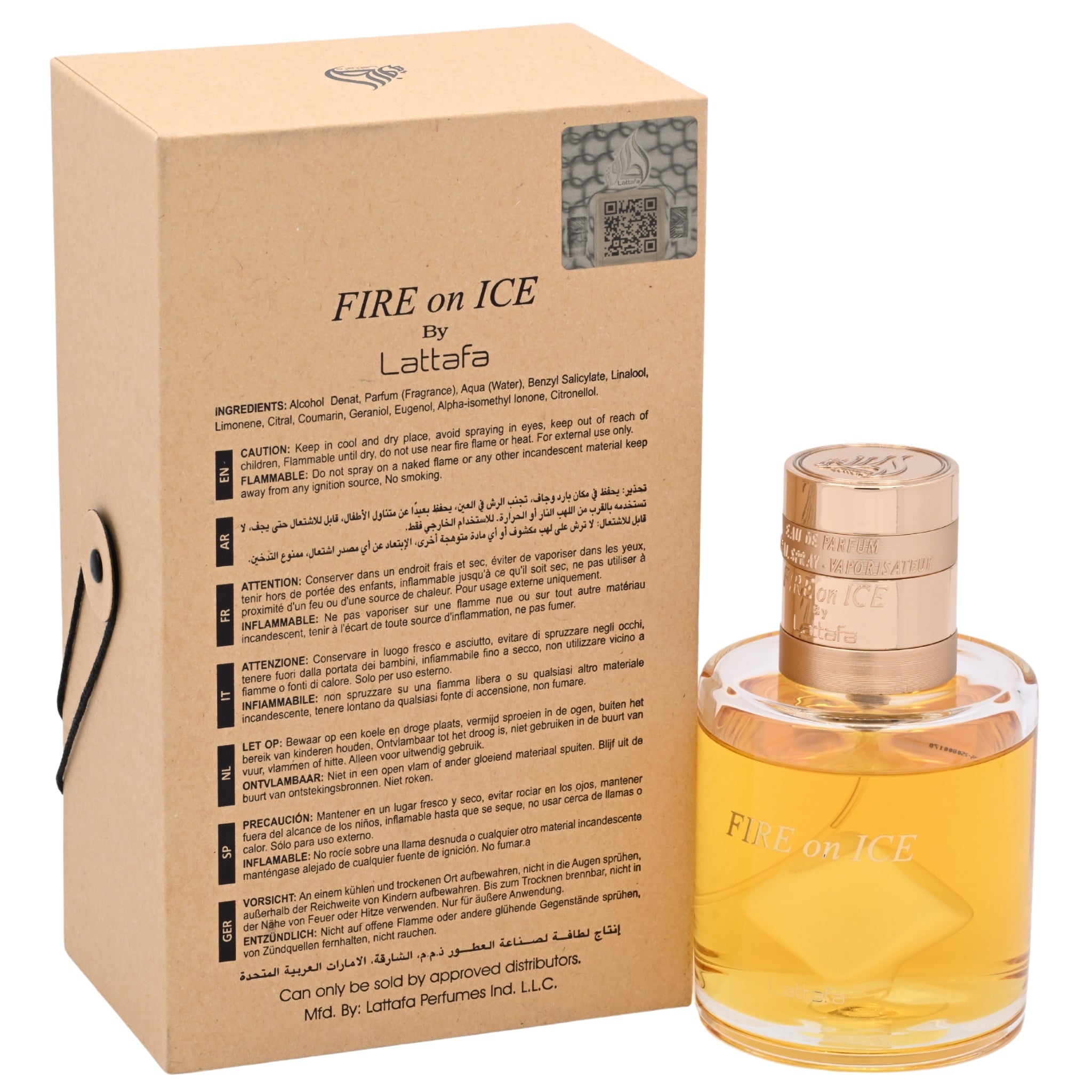 Lattafa Fire On Ice Eau de Parfum Spray Unisex 3.71 fl oz New Retail Box