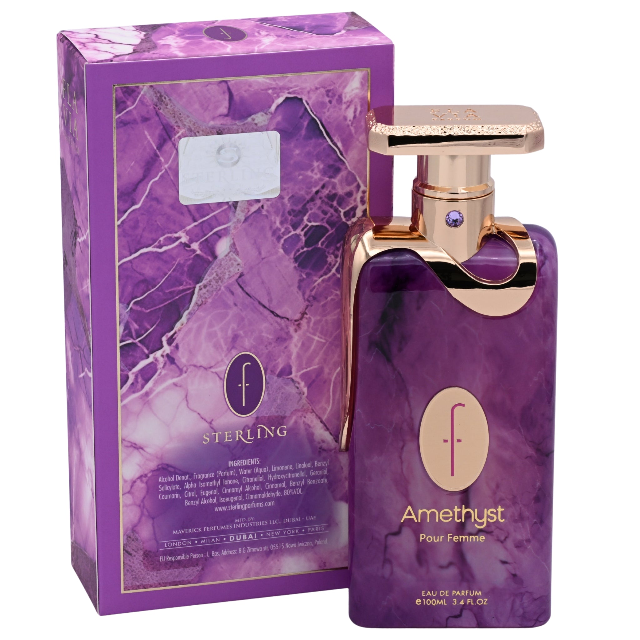 Flavia Amethyst Pour Femme Eau de Parfum (EDP) Spray for Women, 3.4 oz (100 ml) - New Retail Box