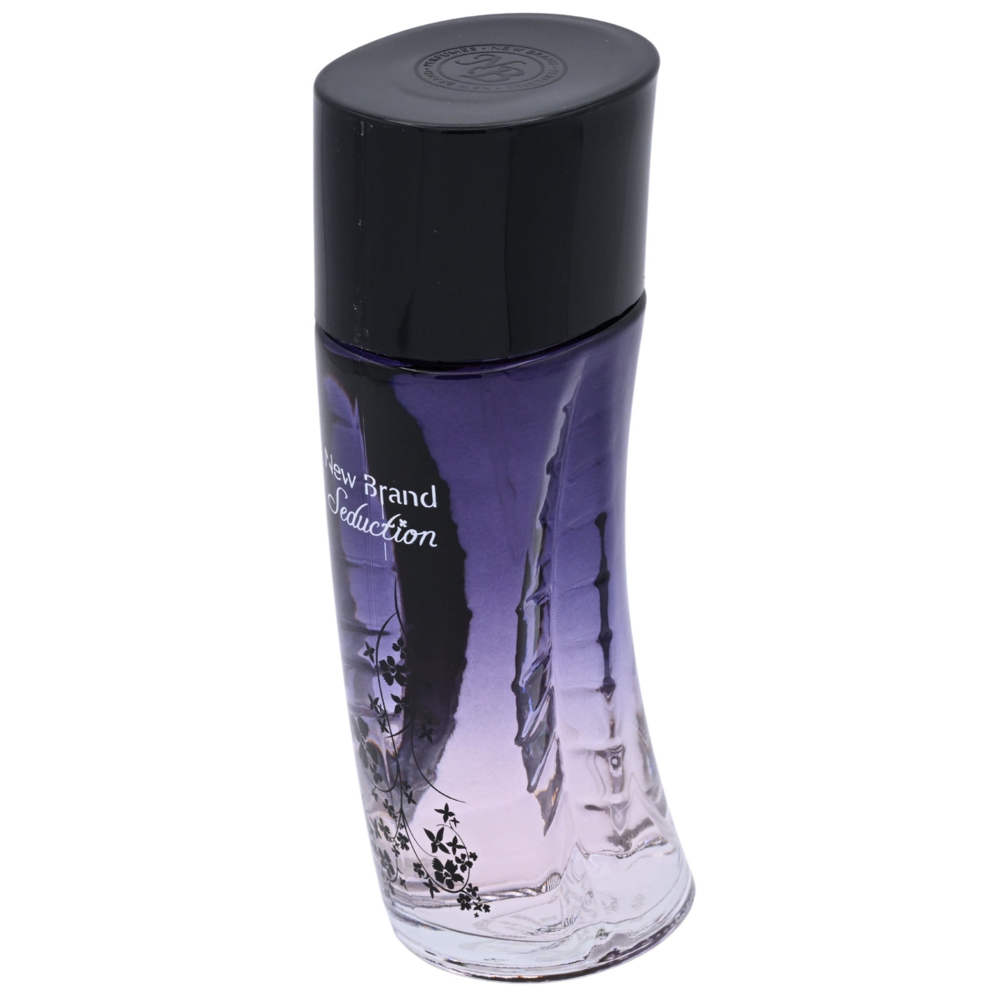 Perfume bottle labeled 'New Brand Seduction' on a white background
