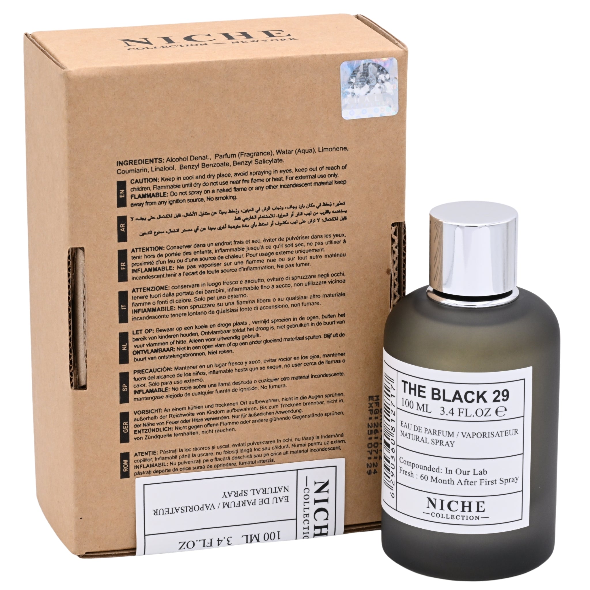 Khalis Niche Collection The Black 29 EDP Spray Men 3.4 oz 100ml New Box