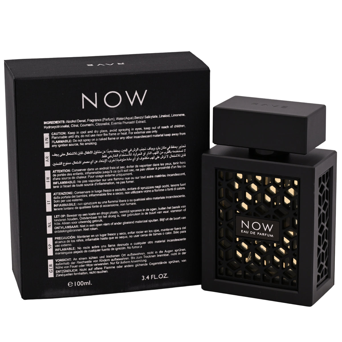 Now Rave by Lattafa perfume for unisex EDP 3.3 / 3.4 oz New in Box