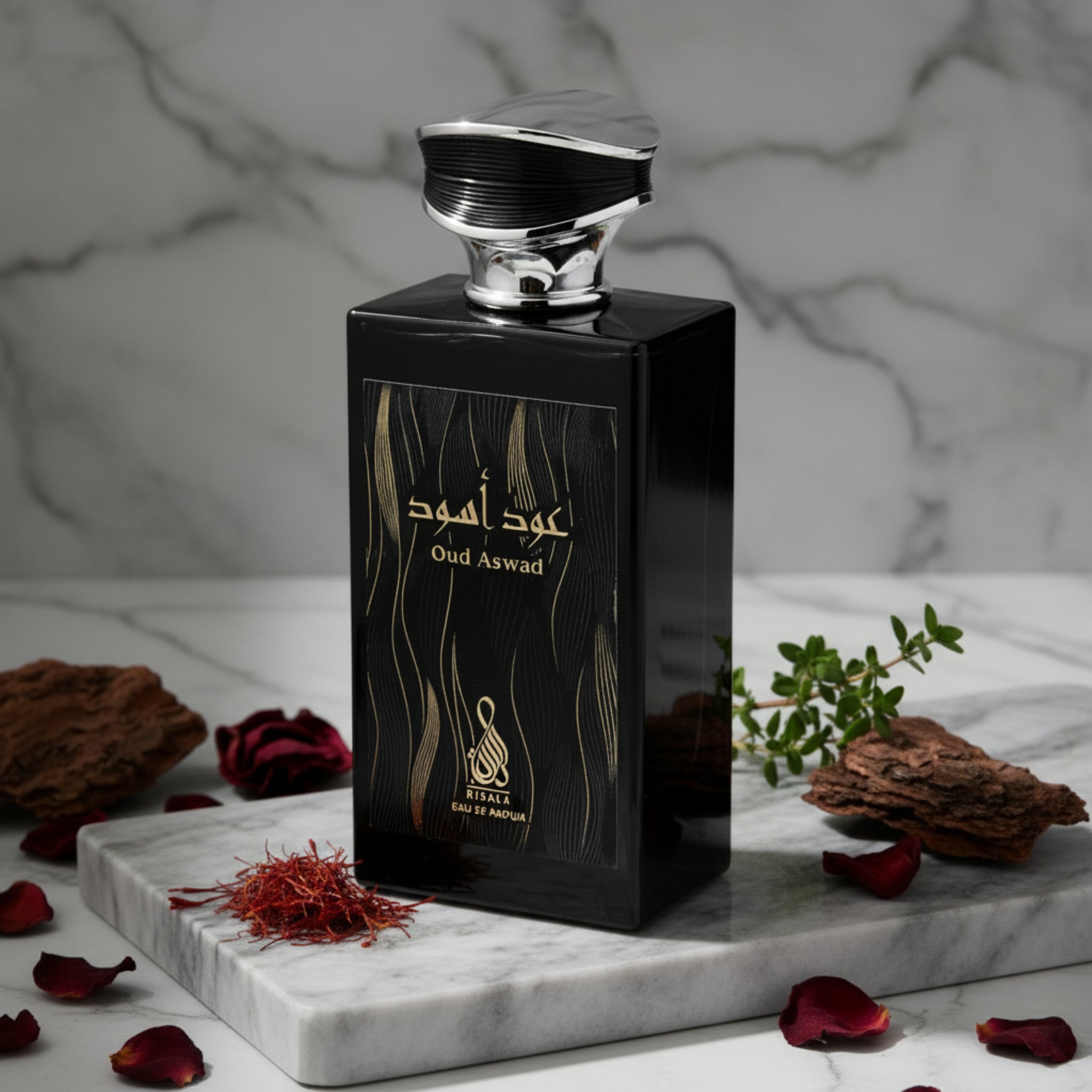 Risala Oud Aswad Eau de Parfum Spray for Men 3.4 oz (100 ml) New Retail Box