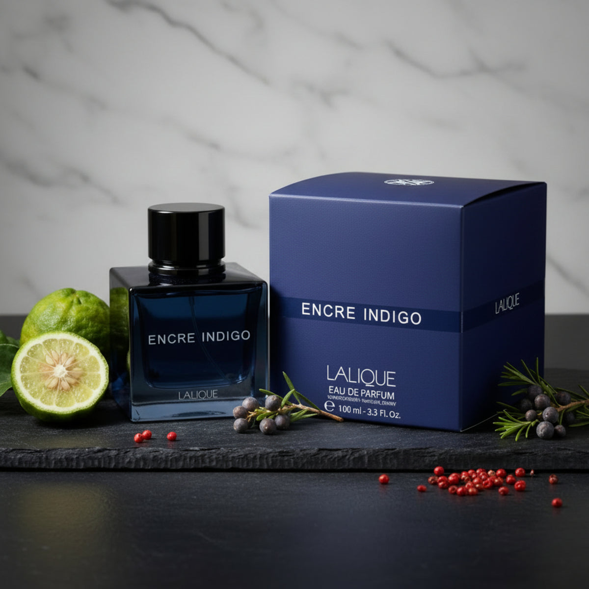 Lalique Encre Indigo Eau de Parfum Spray for Men 3.4 oz (100 ml)