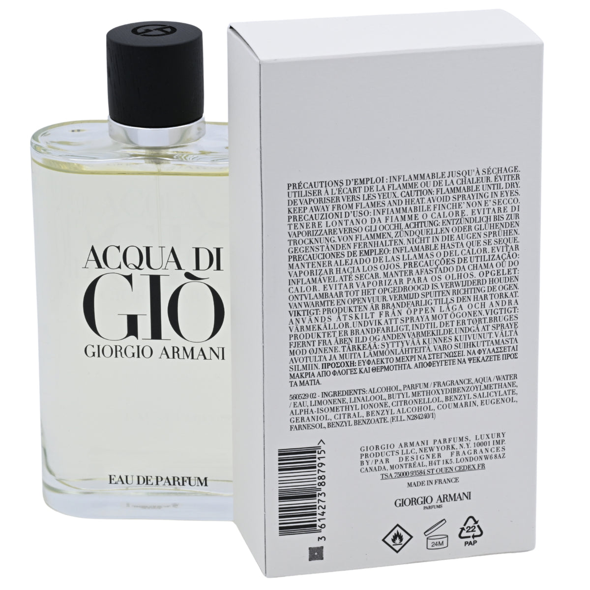 Acqua Di Gio by Giorgio Armani Cologne for Men EDP 6.7 oz New in Box 3614273887915