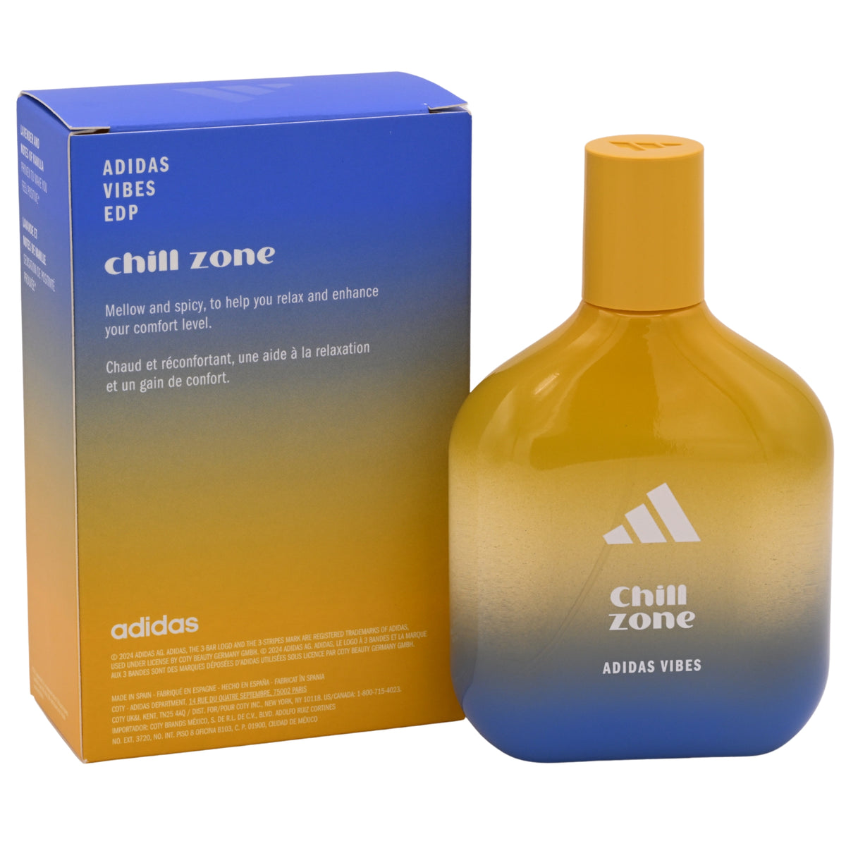 Adidas Vibes Chill Zone Eau de Parfum (EDP) Spray Unisex 3.3 oz / 100 ml New Retail Box 3616305447197