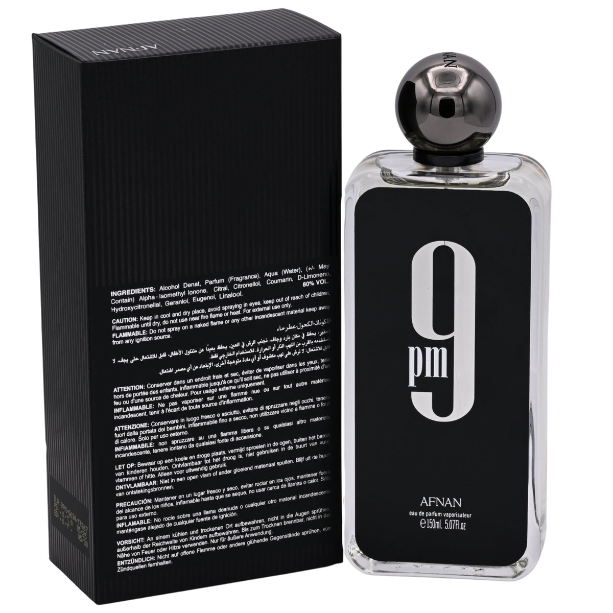 AFNAN 9 PM Eau de Parfum Spray for Men 5.07 oz (150 mL) - New Retail Box 6290171075769