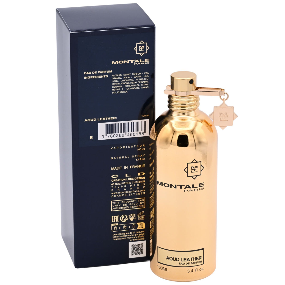 Aoud Leather by Montale for unisex EDP 3.3 / 3.4 oz New In Box 3760260450188