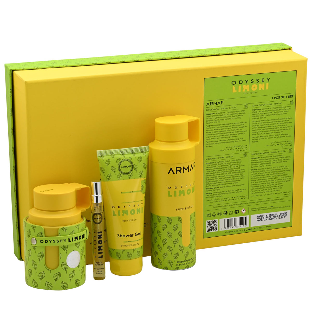 Armaf Odyssey Limoni Fresh Edition EDP Gift Set Men 4-Pc (3.4oz) Armaf 6295199815144