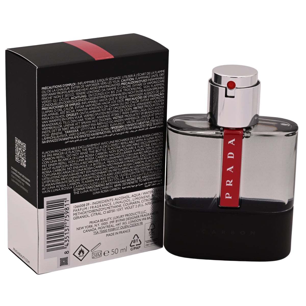 Carbon Luna Rossa by Prada cologne for men EDT 1.6 oz New in Box 8435137759811