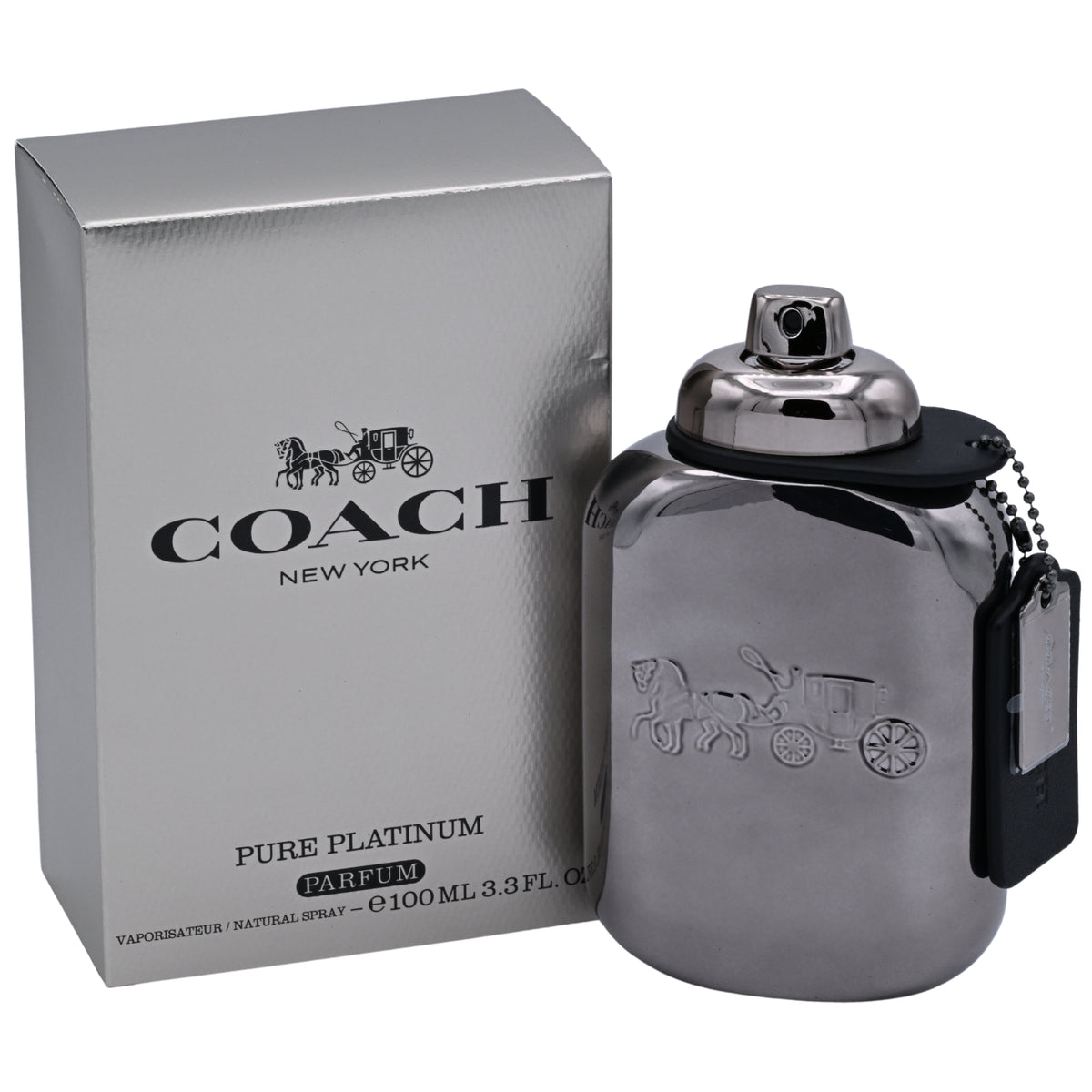 Coach Pure Platinum Parfum Spray for Men 3.3 fl oz (100 ml) New in Box 3386460171083