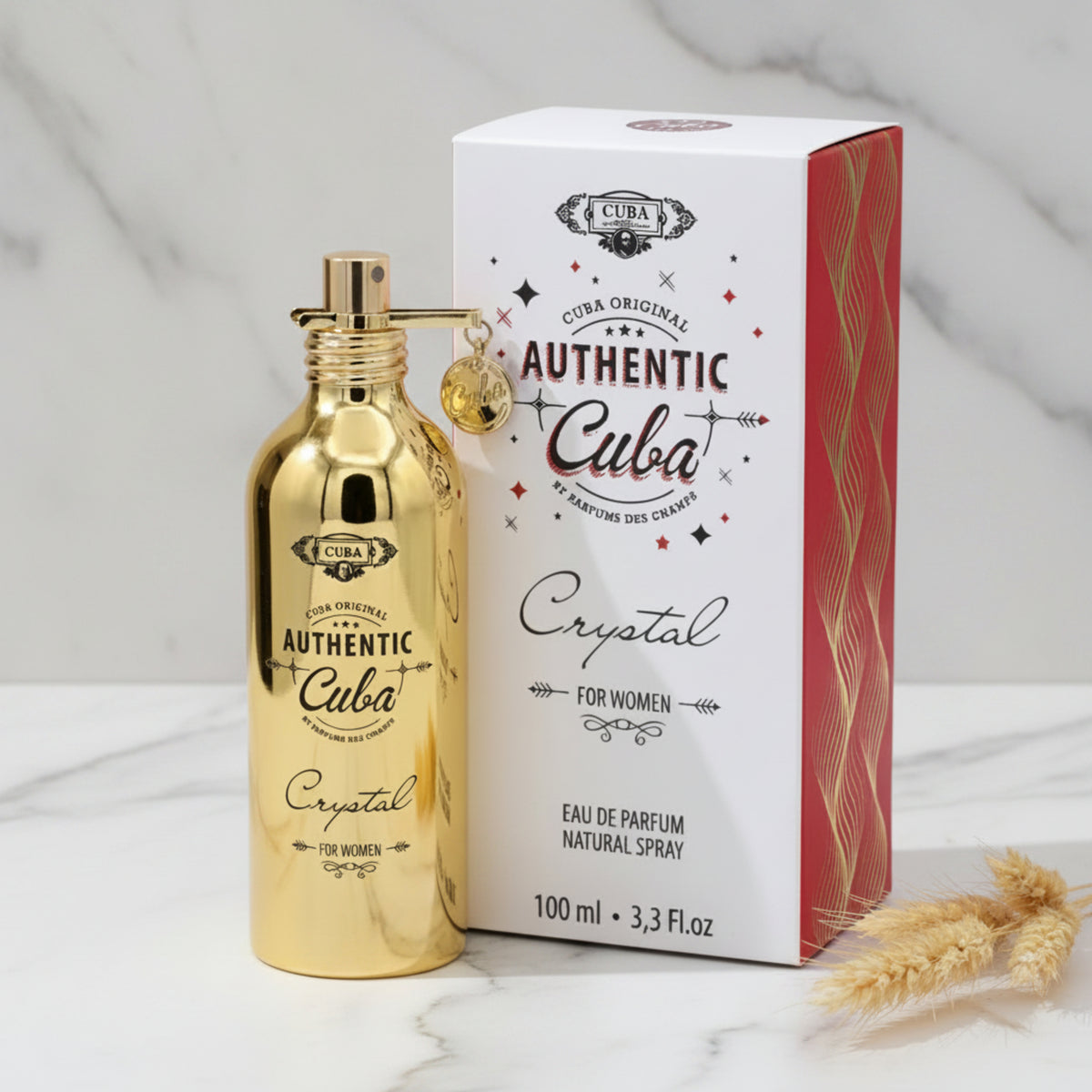 Cuba Authentic Crystal Eau de Parfum Spray for Women 3.3 oz (100 ml) by Cuba 5425039222837