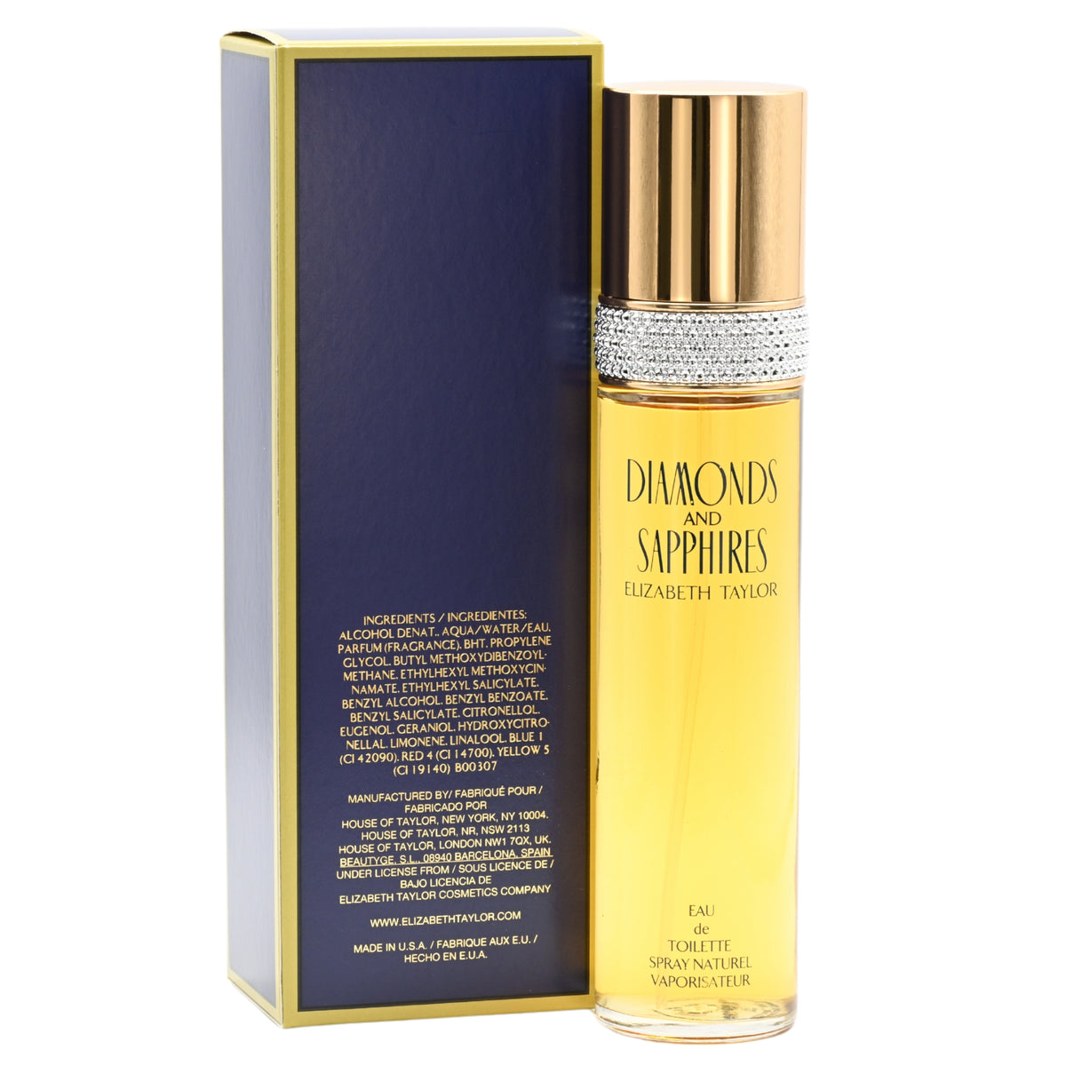 DIAMONDS AND SAPPHIRES by ELIZABETH TAYLOR 3.3 oz / 3.4 oz edt NEW in Box 719346450409