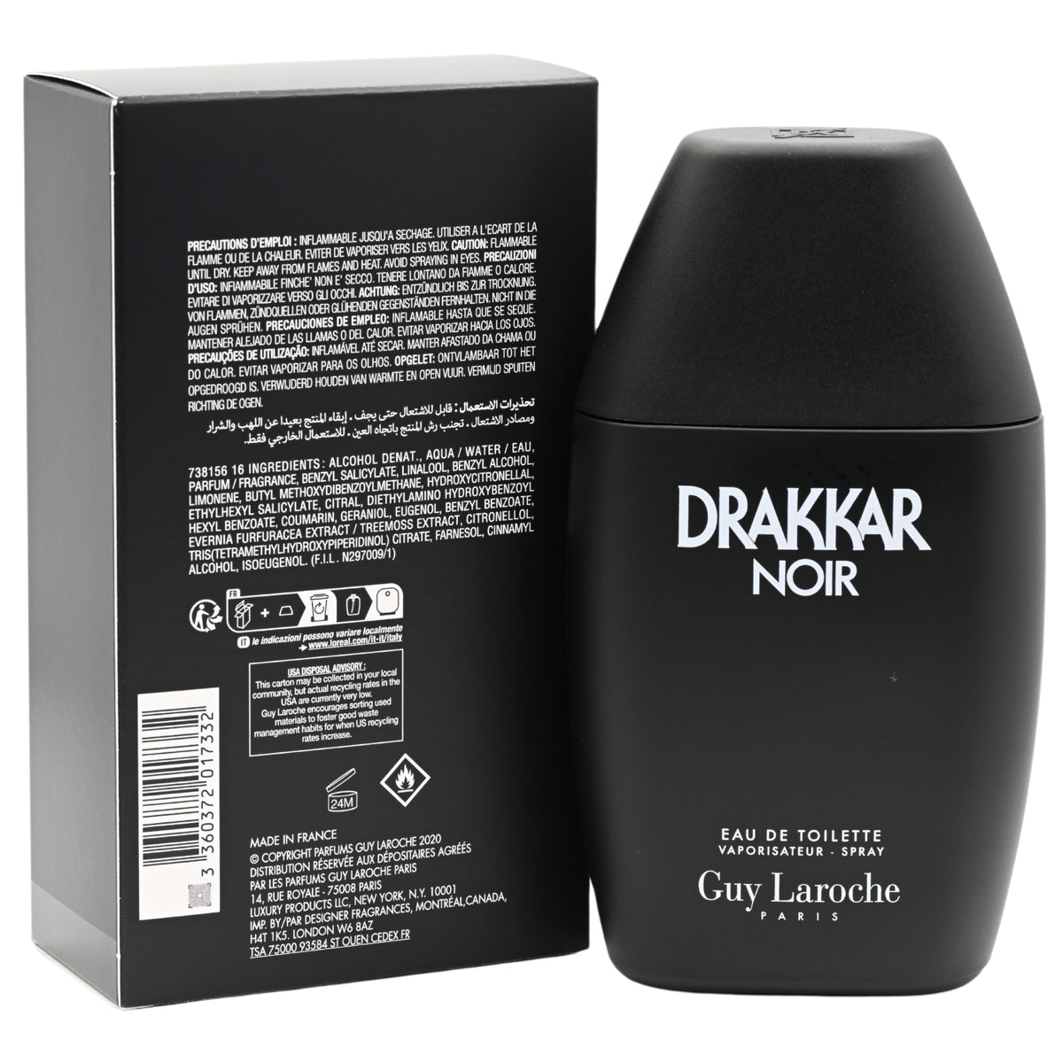 DRAKKAR NOIR by Guy Laroche Cologne for Men EDT 6.7 / 6.8 oz New in Box 3360372017332