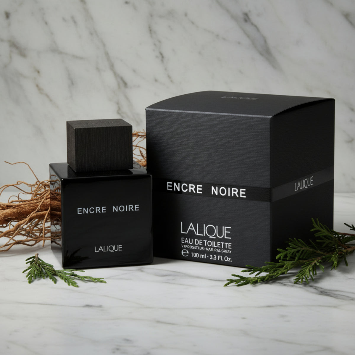 Encre Noire by Lalique Cologne for Men EDT 3.3 / 3.4 oz New In Box 3454960022522