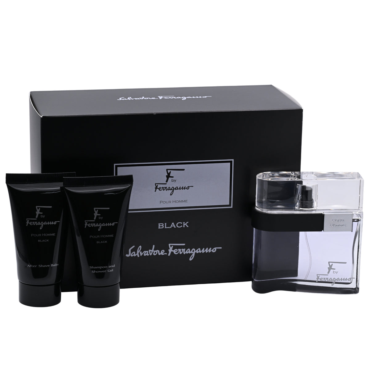 F Black by Salvatore Ferragamo for men 3 pcs gift set New in Box 8052464894680