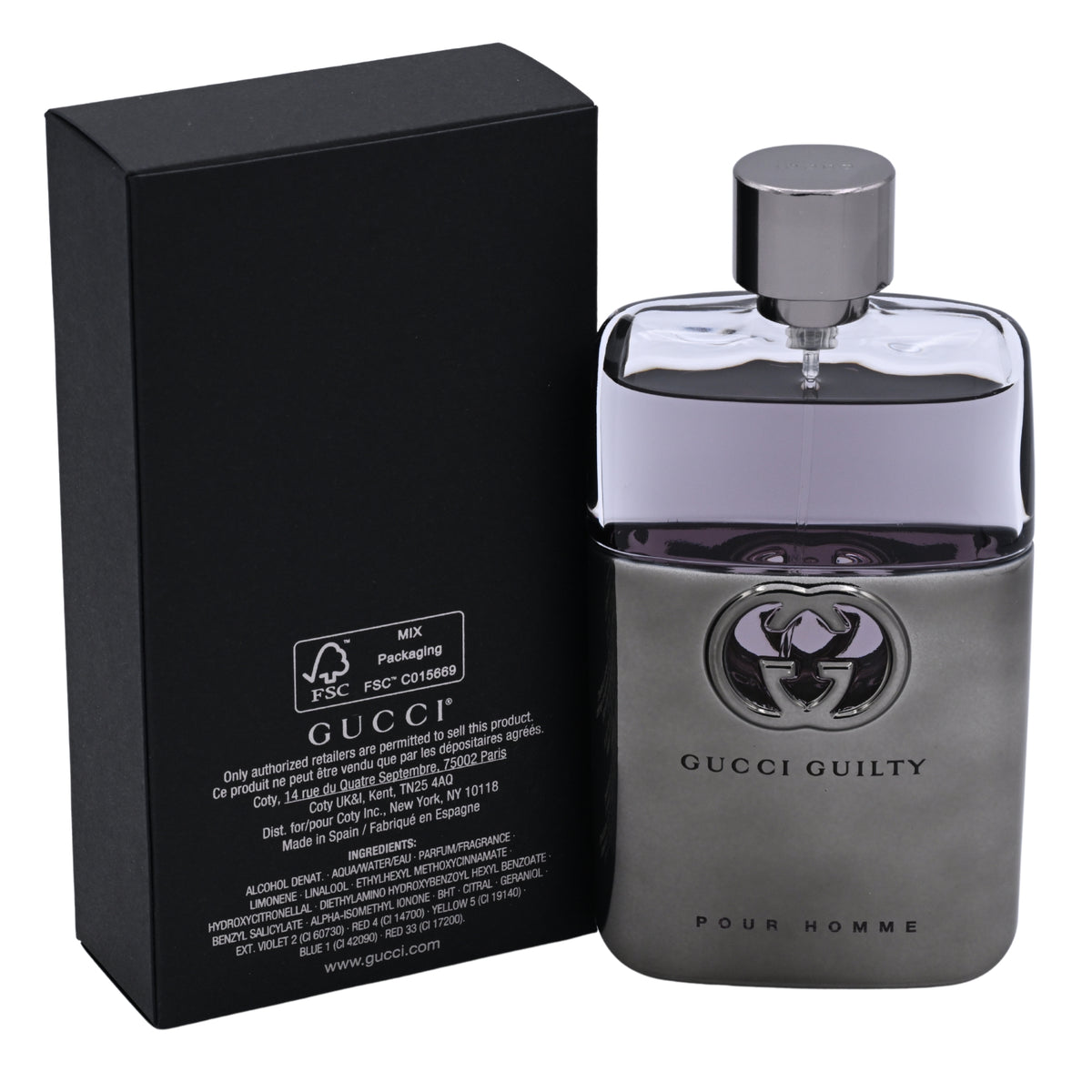 GUILTY Pour Homme by Gucci 3.0 / 3 oz 90 ml EDT Cologne for Men NEW IN BOX 737052339047