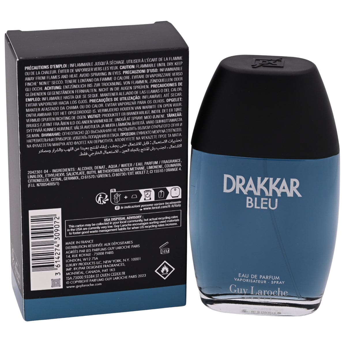 Guy Laroche Drakkar Bleu Eau de Parfum Spray for Men 3.4 oz (100 ml) New Retail Box 3614274309072