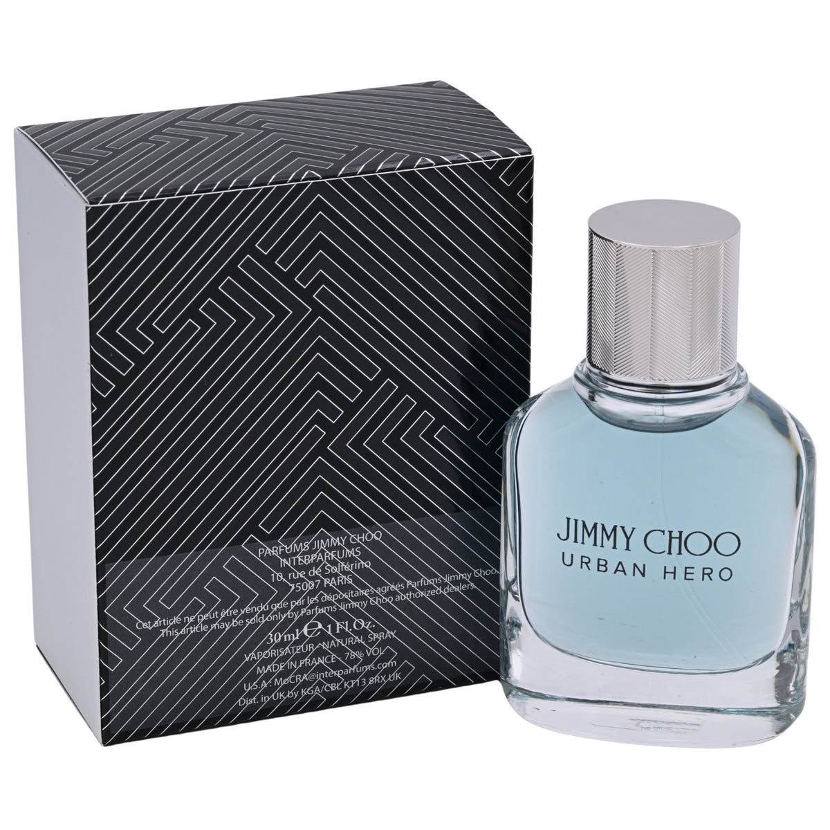 Jimmy Choo Urban Hero Eau de Parfum Spray for Men 1.0 fl oz (30 ml) New in Retail Box 3386460109383