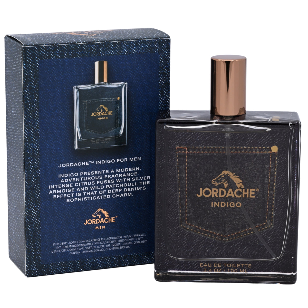 Jordache Indigo Eau de Toilette (EDT) Spray for Men 3.4 fl oz, New Retail Box 850028438091