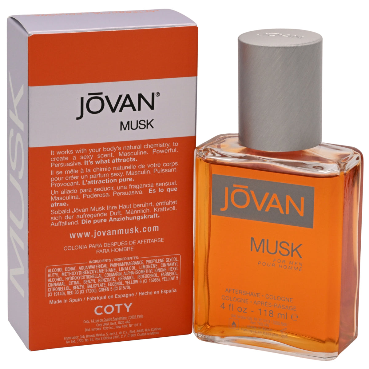 Jovan Musk Aftershave by Jovan cologne for men 4.0 / 4 oz New in Box 035017009012