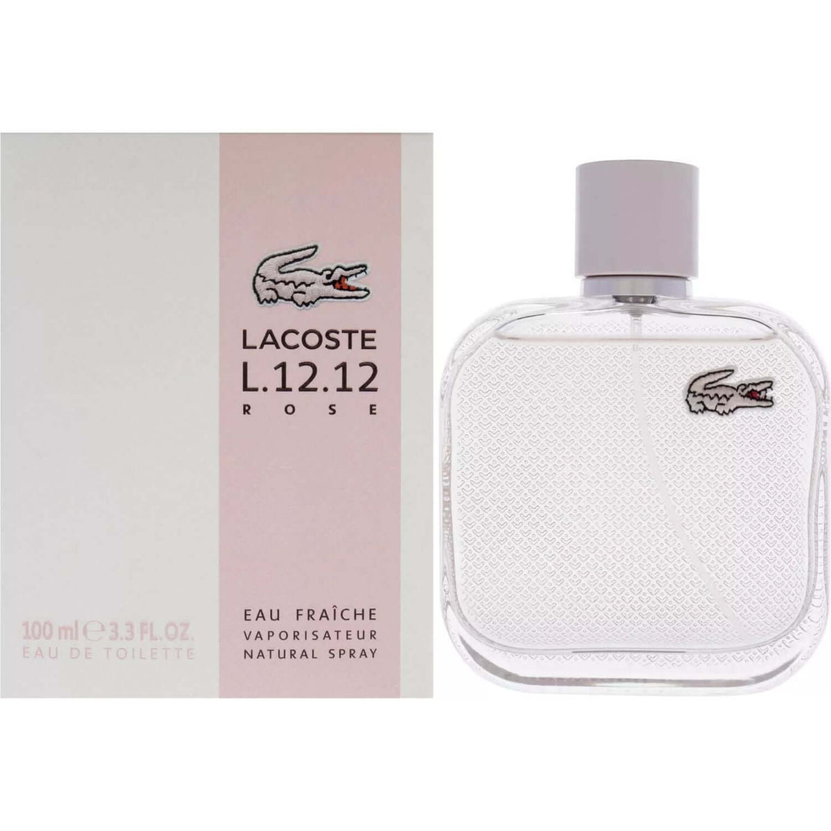 Lacoste L.12.12 Rose Eau Fraiche by Lacoste for her EDT 3.3 / 3.4 oz New in Box 3616301799597